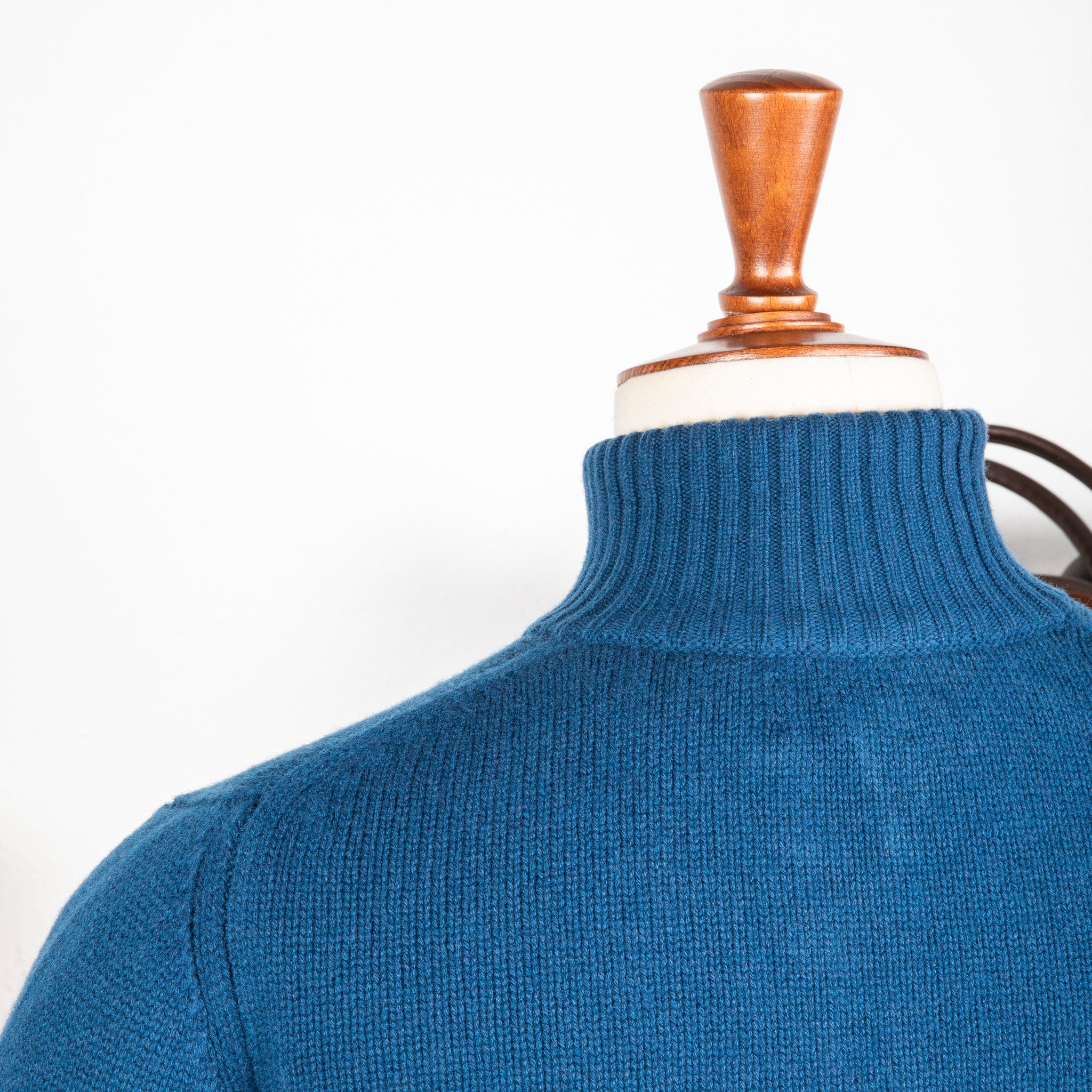 William Lockie x Frans Boone Baby Lambswool 4-Button Mock Neck Skipper