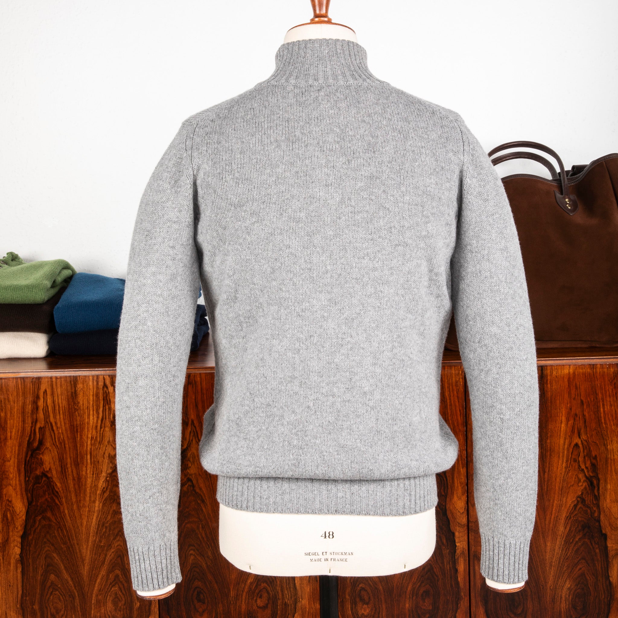 William Lockie x Frans Boone Baby Lambswool 4-Button Mock Neck City