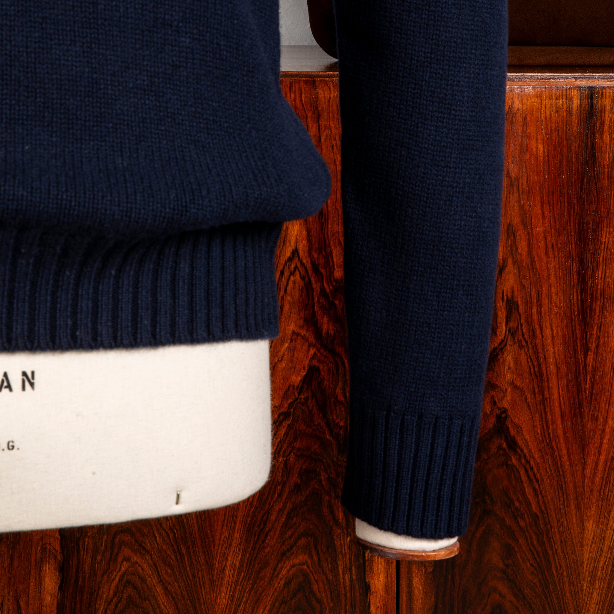 William Lockie x Frans Boone Baby Lambswool 4-Button Mock Neck Marino