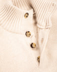 William Lockie x Frans Boone Baby Lambswool 4-Button Mock Neck Sabbia