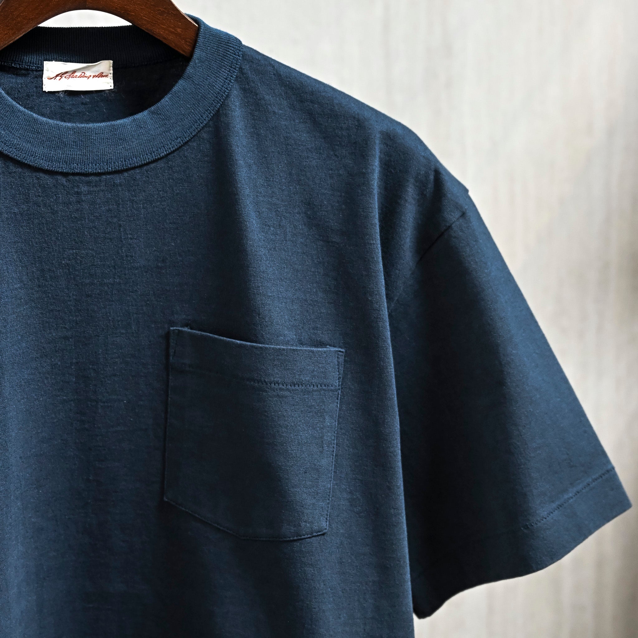 A.G. Spalding &amp; Bros 8 Oz Pocket Tee Overdyed Navy