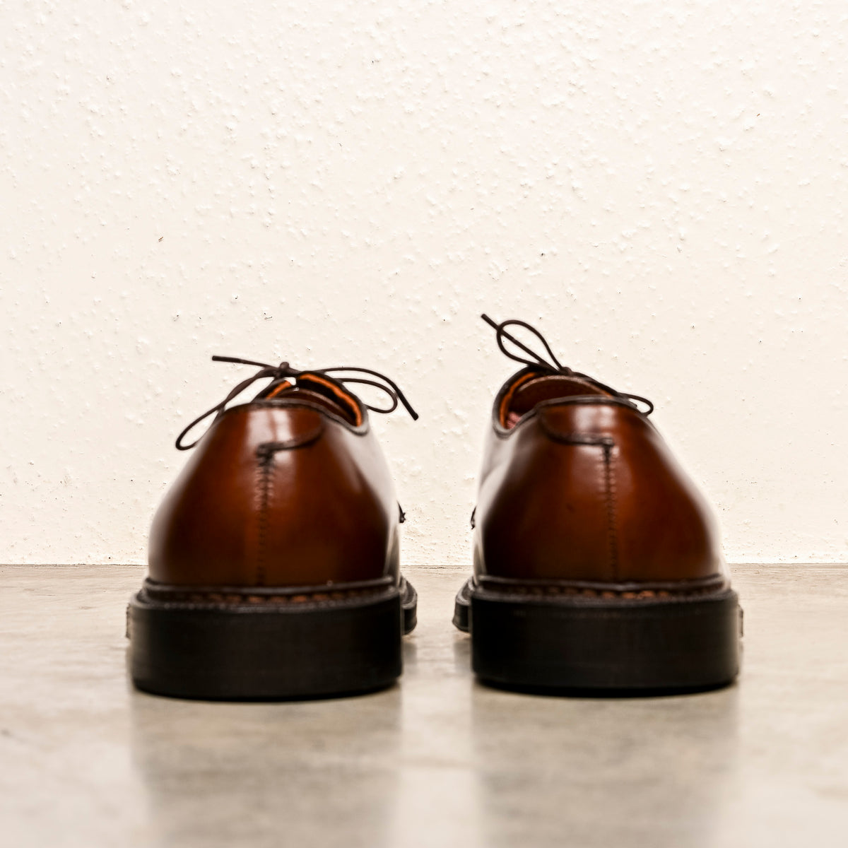 Alden X Frans Boone Plain Toe Blucher Dark Brown Calf Leather