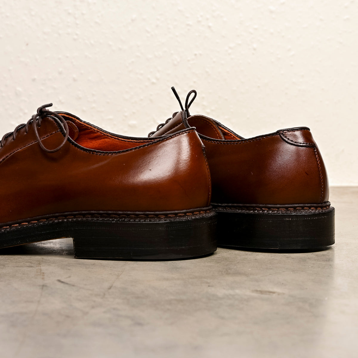 Alden X Frans Boone Plain Toe Blucher Dark Brown Calf Leather