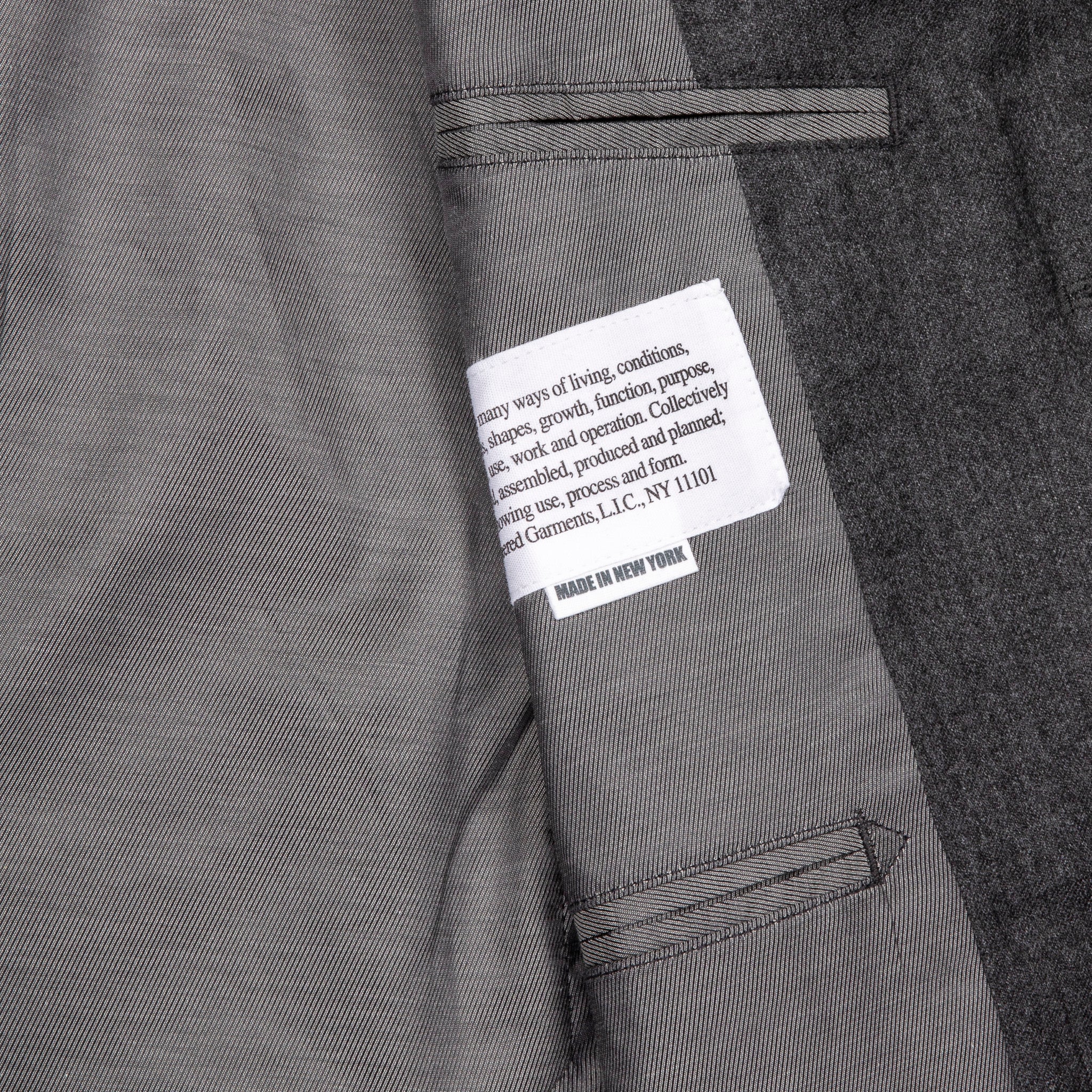 Engineered Garments Anover Jacket High Count Worsted Wool Charcoal