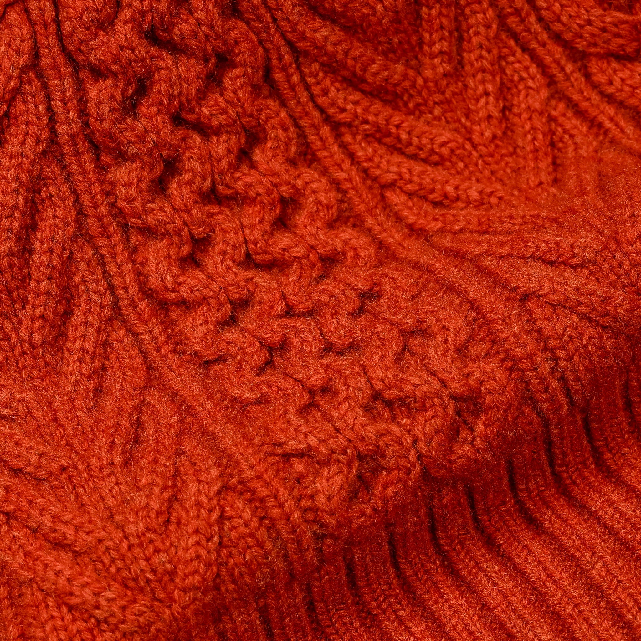 Orslow Classic Aran Beanie Crafted In Japan Orange