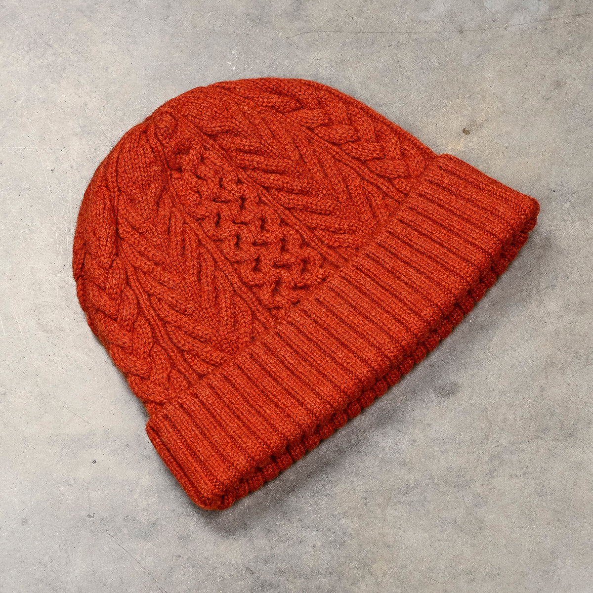 Orslow Classic Aran Beanie Crafted In Japan Orange