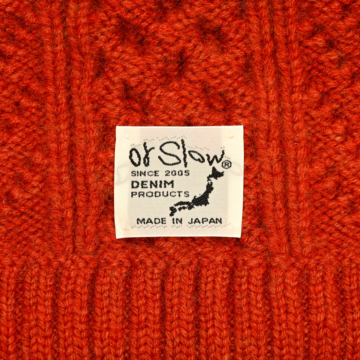 Orslow Classic Aran Beanie Crafted In Japan Orange