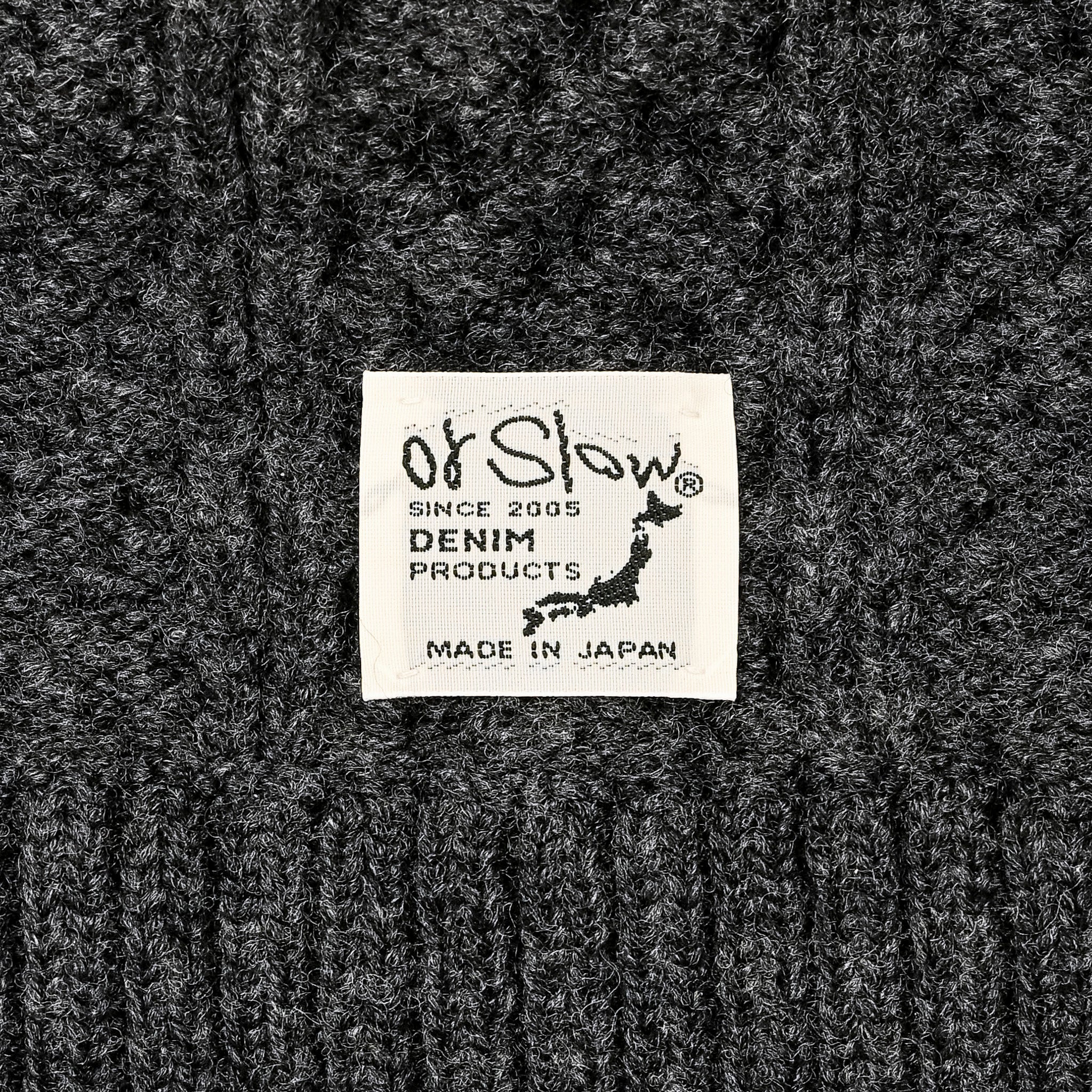 Orslow Classic Aran Beanie Crafted In Japan Charcoal Gray