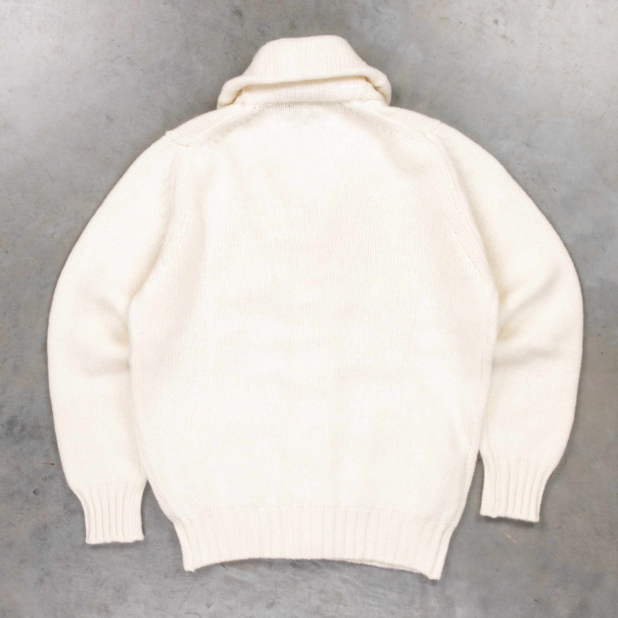 William Lockie x Frans Boone Alain Shawl Cardigan Lambswool Ecru