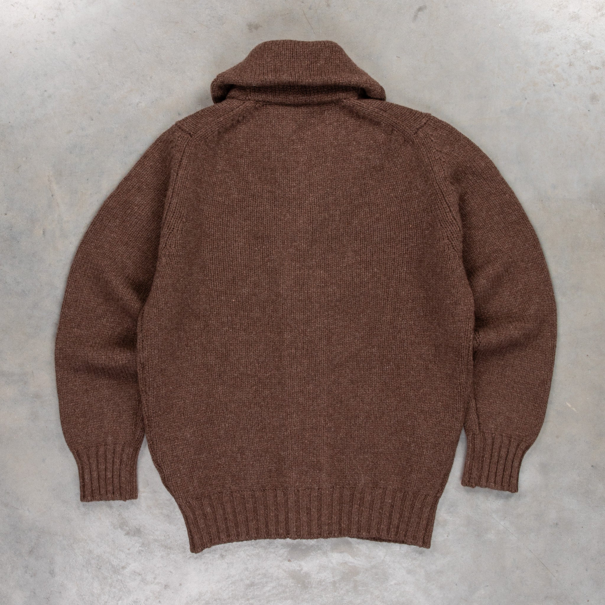 William Lockie x Frans Boone Alain Shawl Cardigan Lambswool Mocha