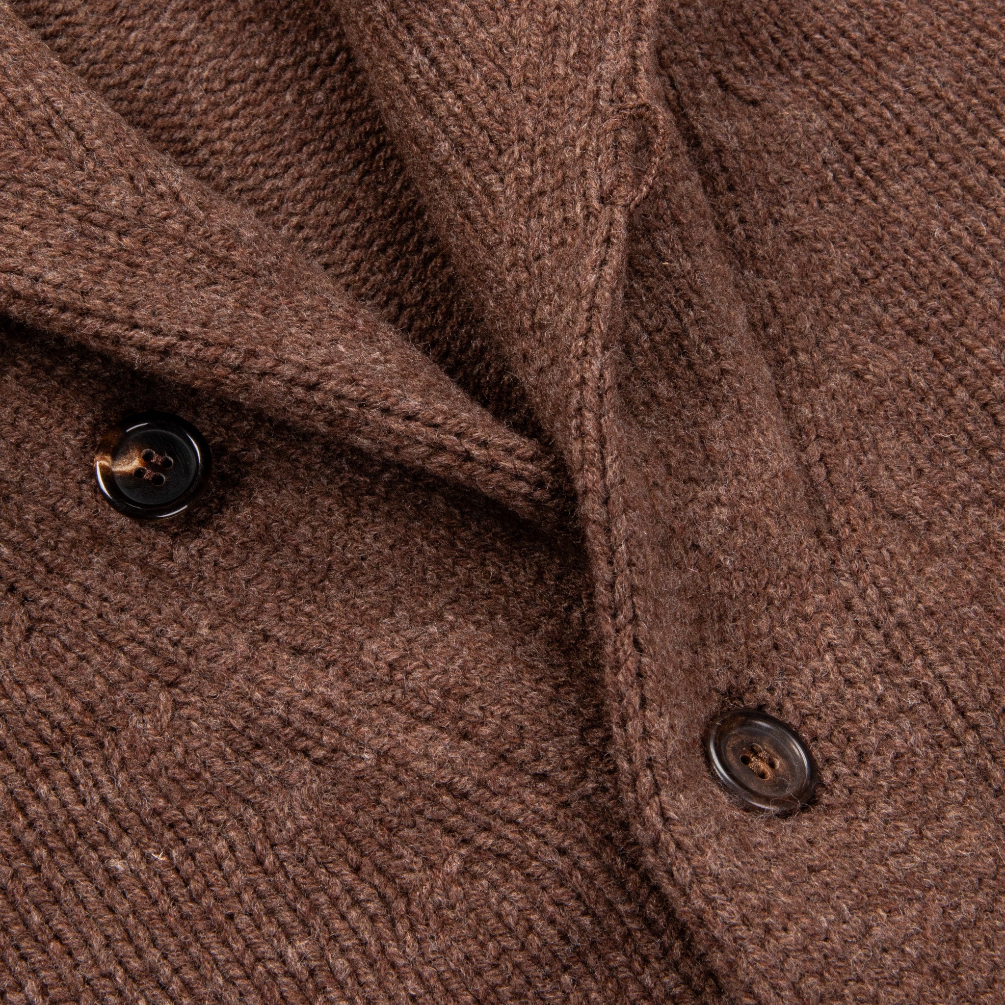 William Lockie x Frans Boone Alain Shawl Cardigan Lambswool Mocha
