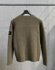 Stone Island Lambswool Basket Weave Sweater Military Green