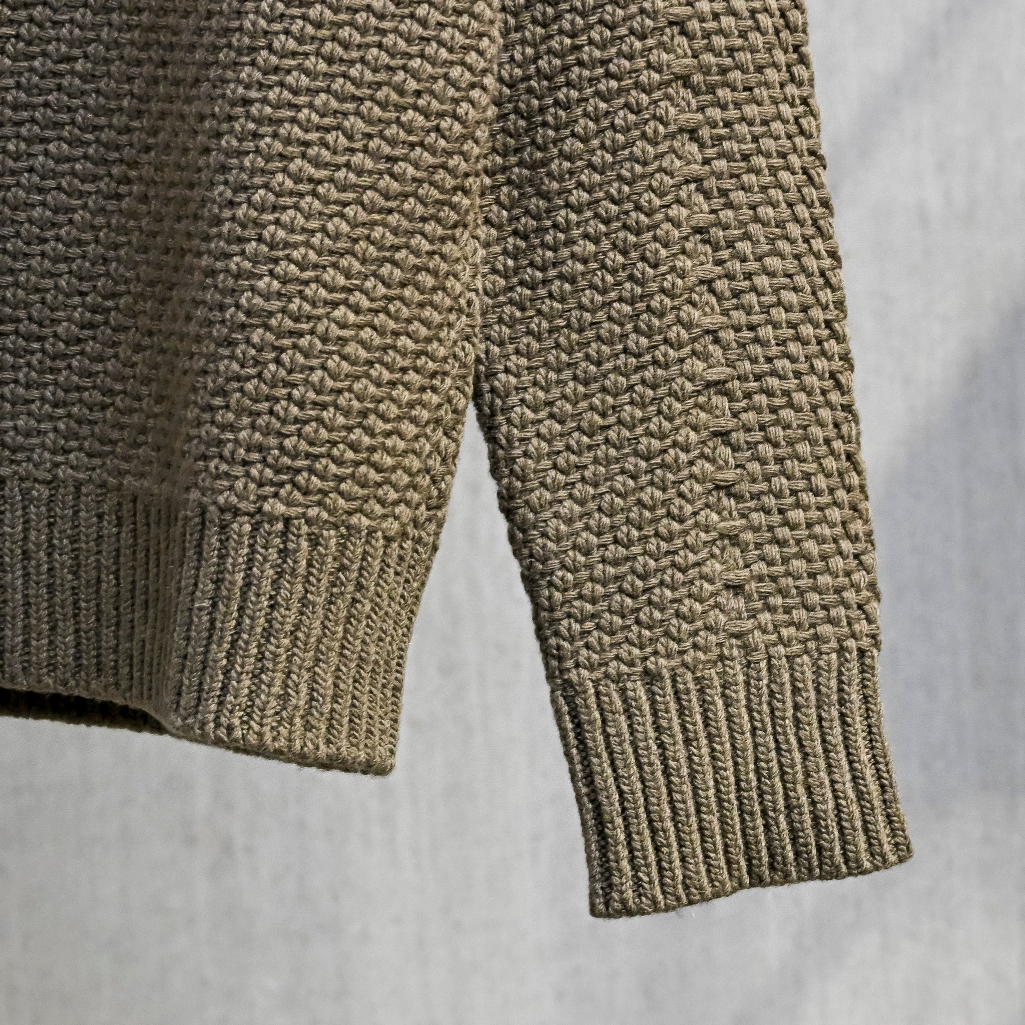 Stone Island Lambswool Basket Weave Sweater Military Green