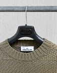 Stone Island Lambswool Basket Weave Sweater Military Green