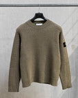 Stone Island Lambswool Basket Weave Sweater Military Green