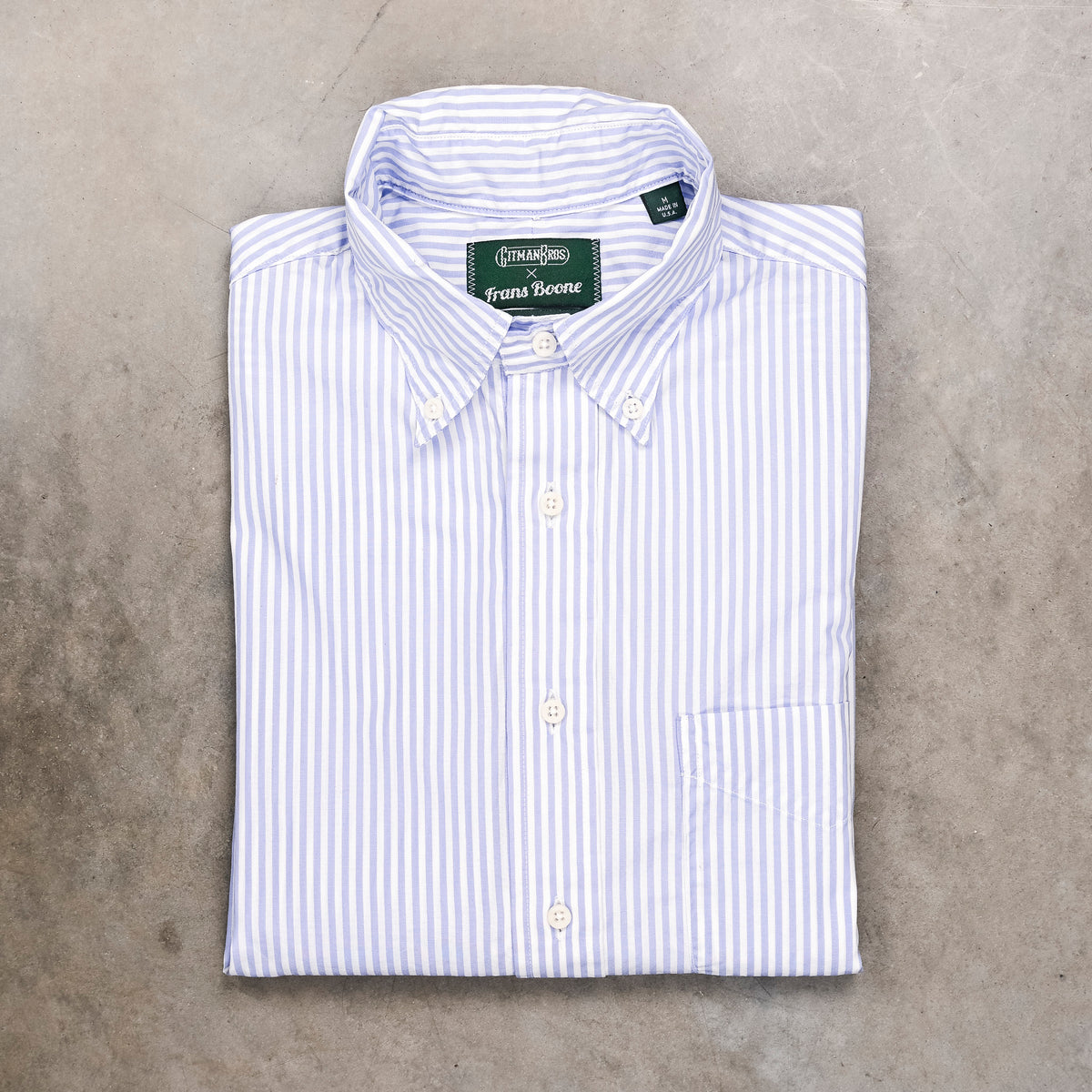 Gitman Vintage x Frans Boone Japanese Woven Bengal Stripe Cornflower