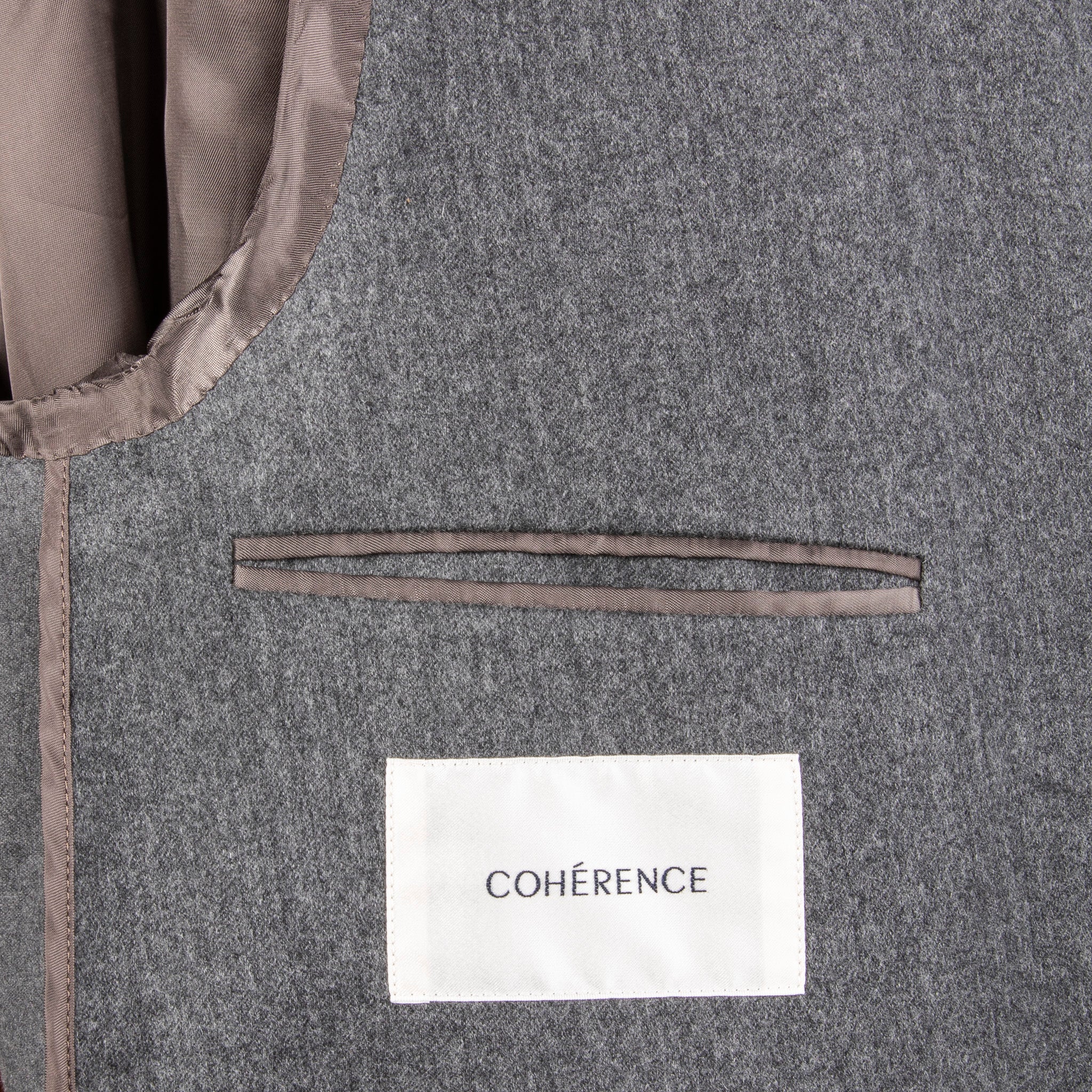 Cohérence Berto Double Breasted Coat Dolmany Satin Grey