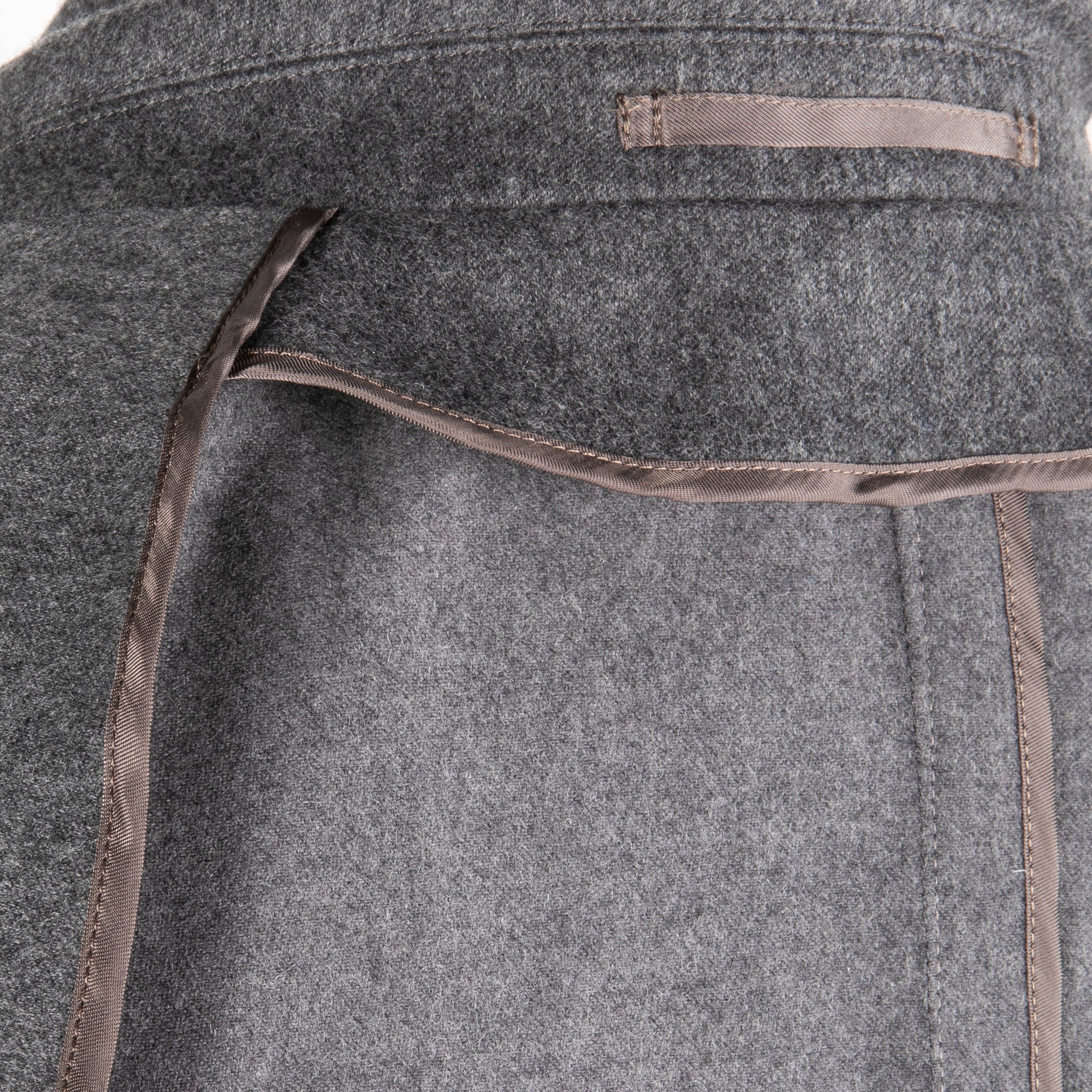 Cohérence Berto Double Breasted Coat Dolmany Satin Grey