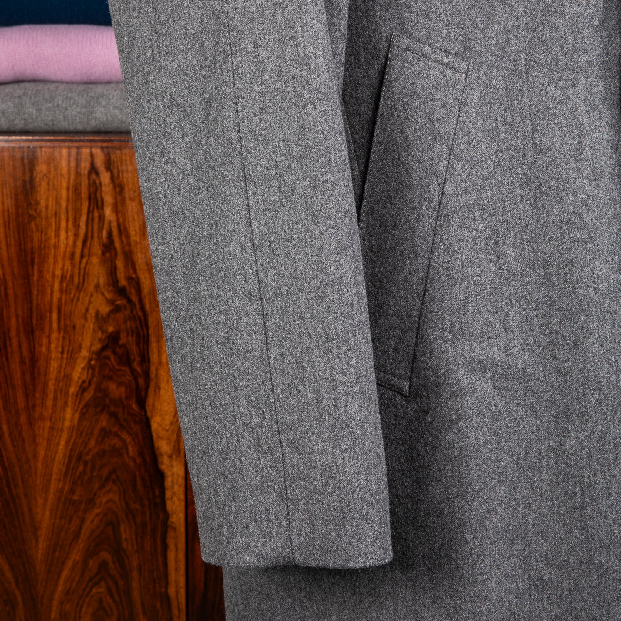 Cohérence Berto Double Breasted Coat Dolmany Satin Grey
