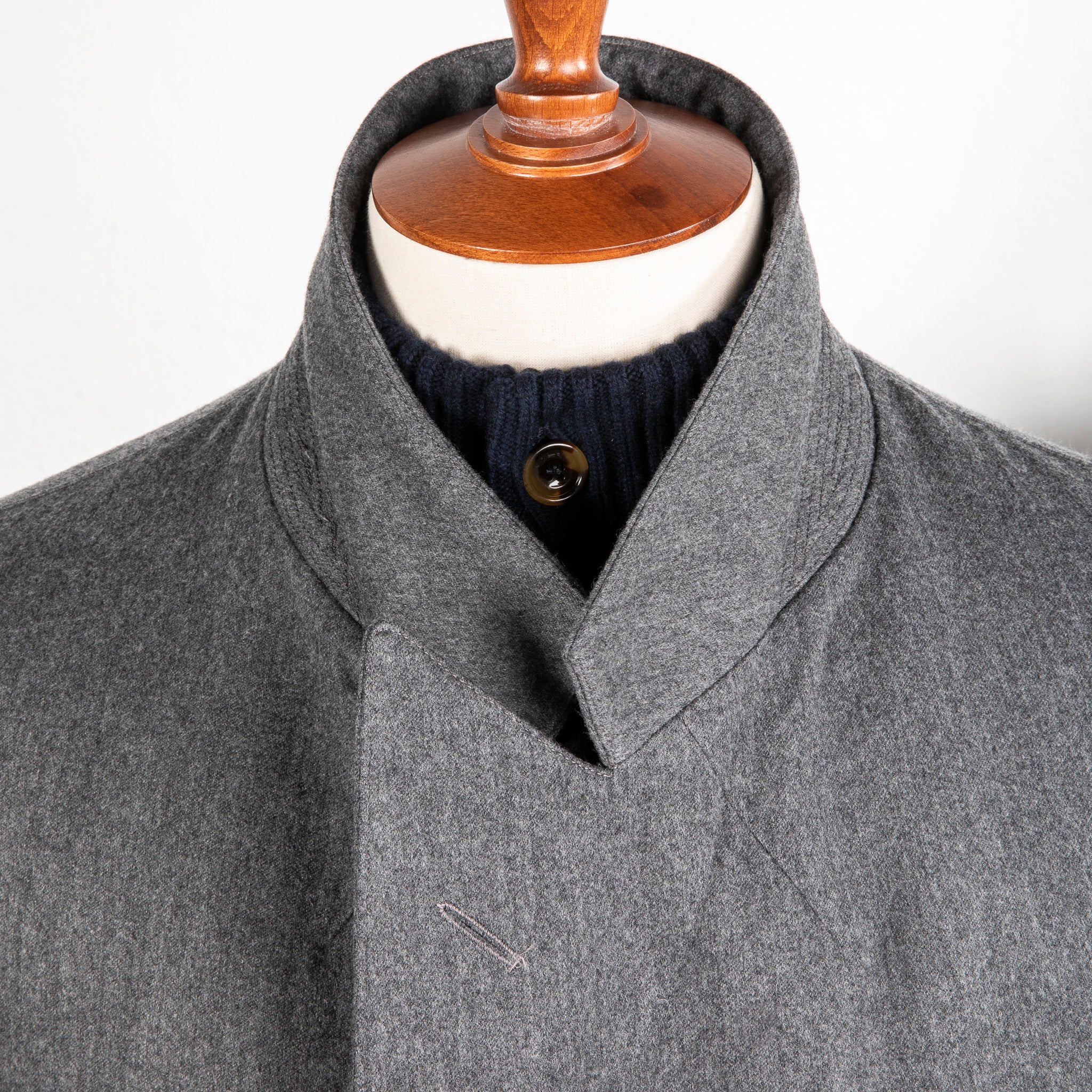 Cohérence Berto Double Breasted Coat Dolmany Satin Grey – Frans