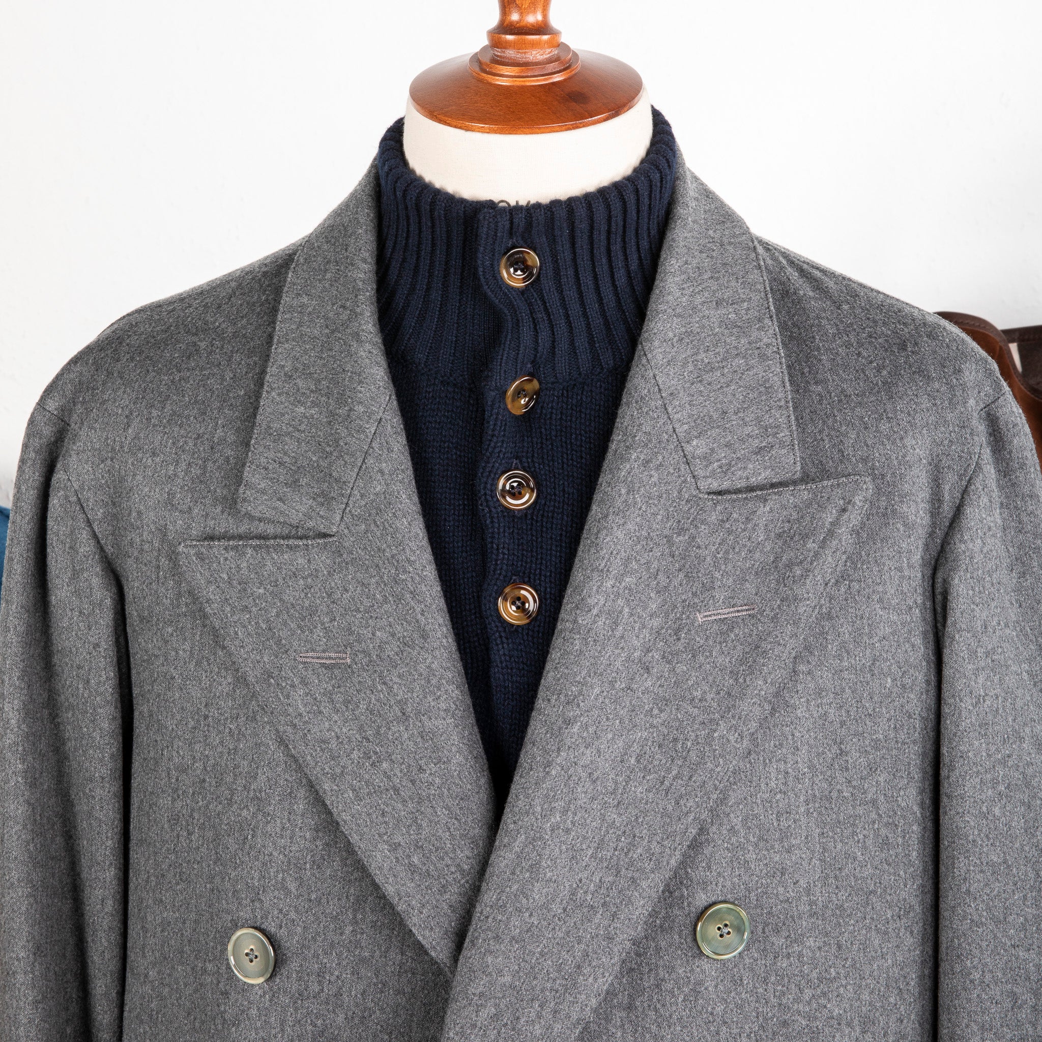 Cohérence Berto Double Breasted Coat Dolmany Satin Grey – Frans