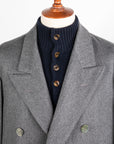 Cohérence Berto Double Breasted Coat Dolmany Satin Grey