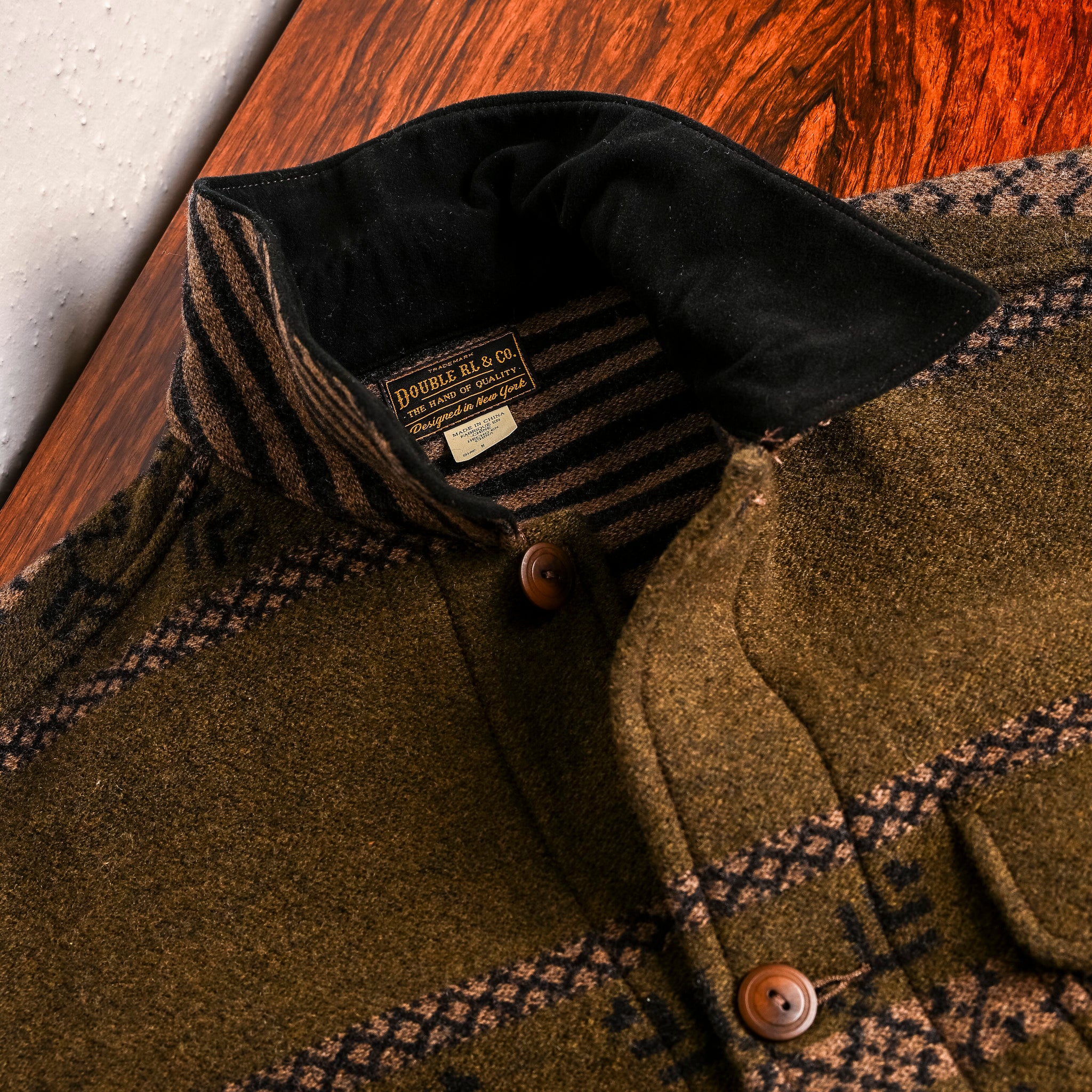 RRL Martin Double-Faced Jacquard Jacket Vintage Brown – Frans