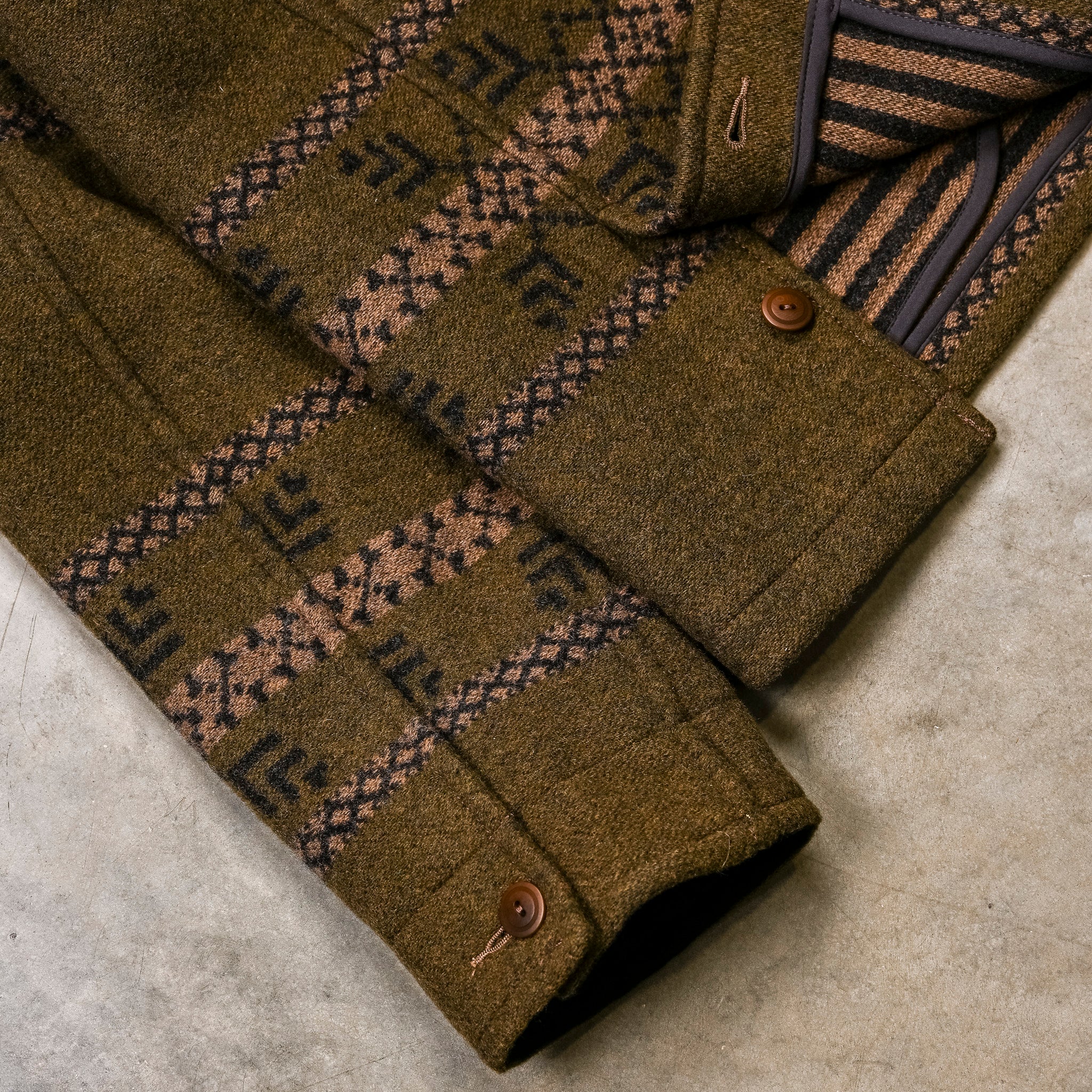 RRL Martin Double-Faced Jacquard Jacket Vintage Brown