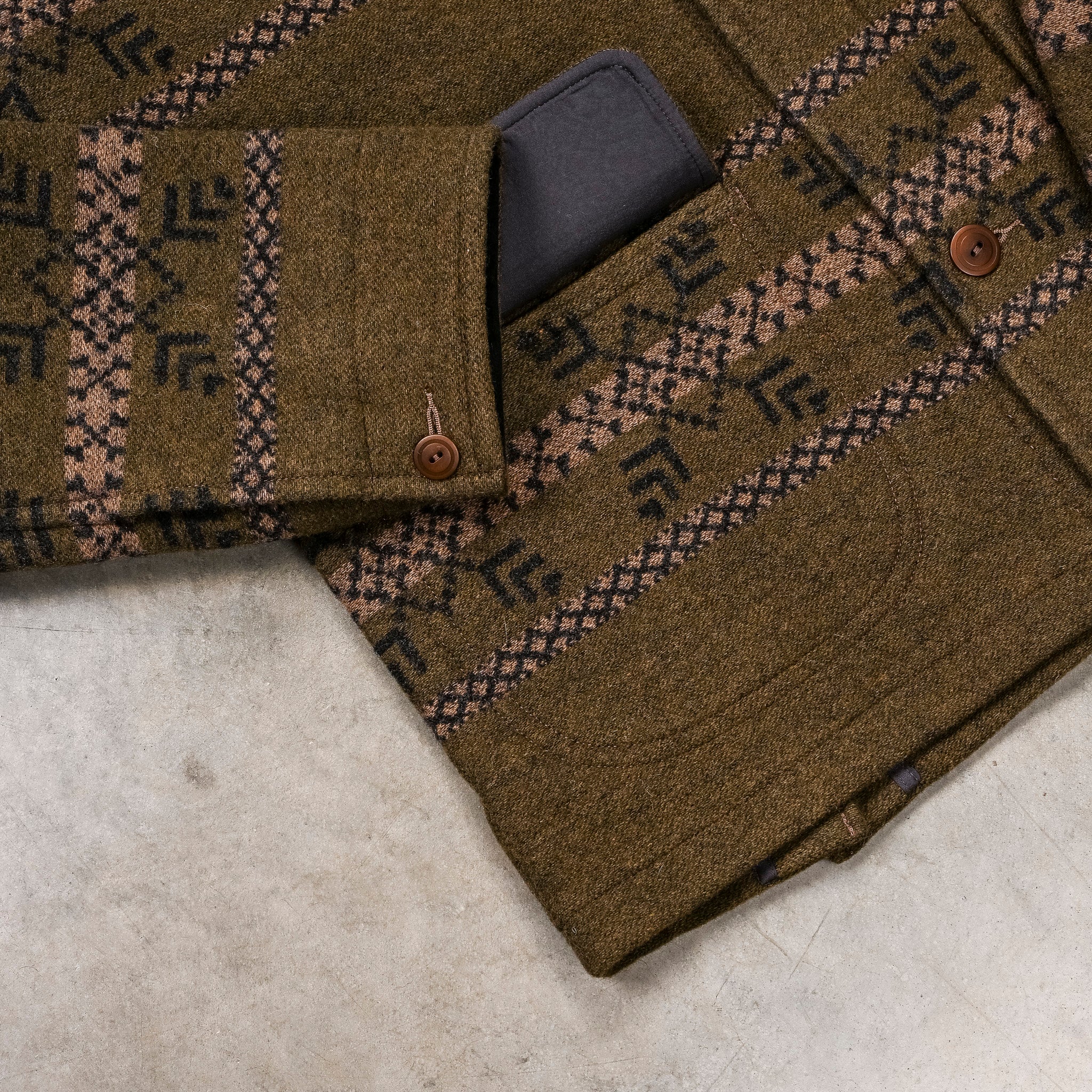 RRL Martin Double-Faced Jacquard Jacket Vintage Brown