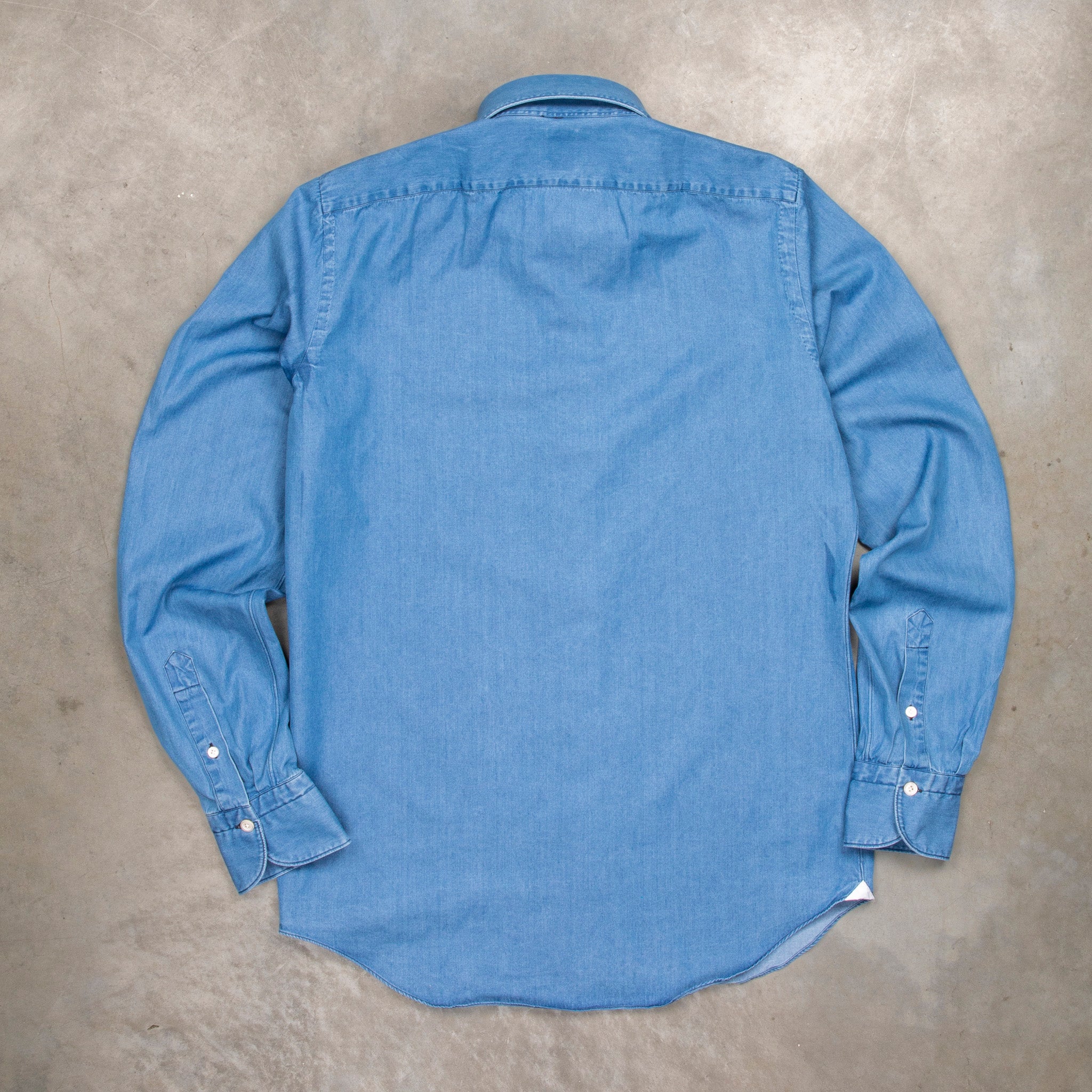 Finamore Gaeta shirt Sergio collar Regular Bleach Denim – Frans
