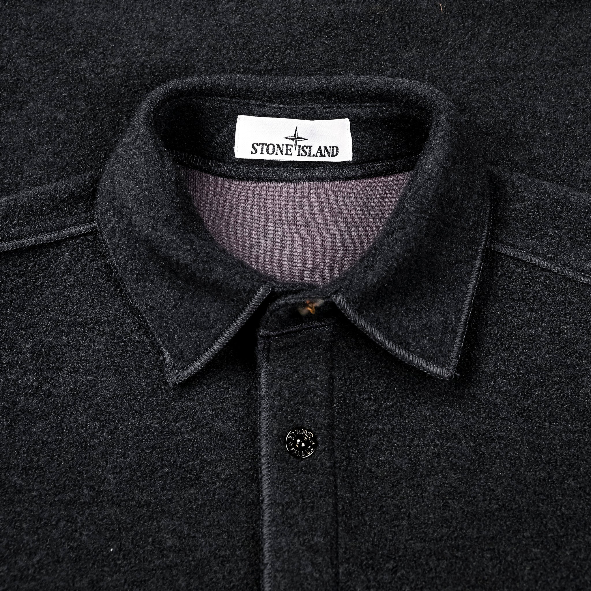 Stone Island Overshirt Boiled Wool Charcoal