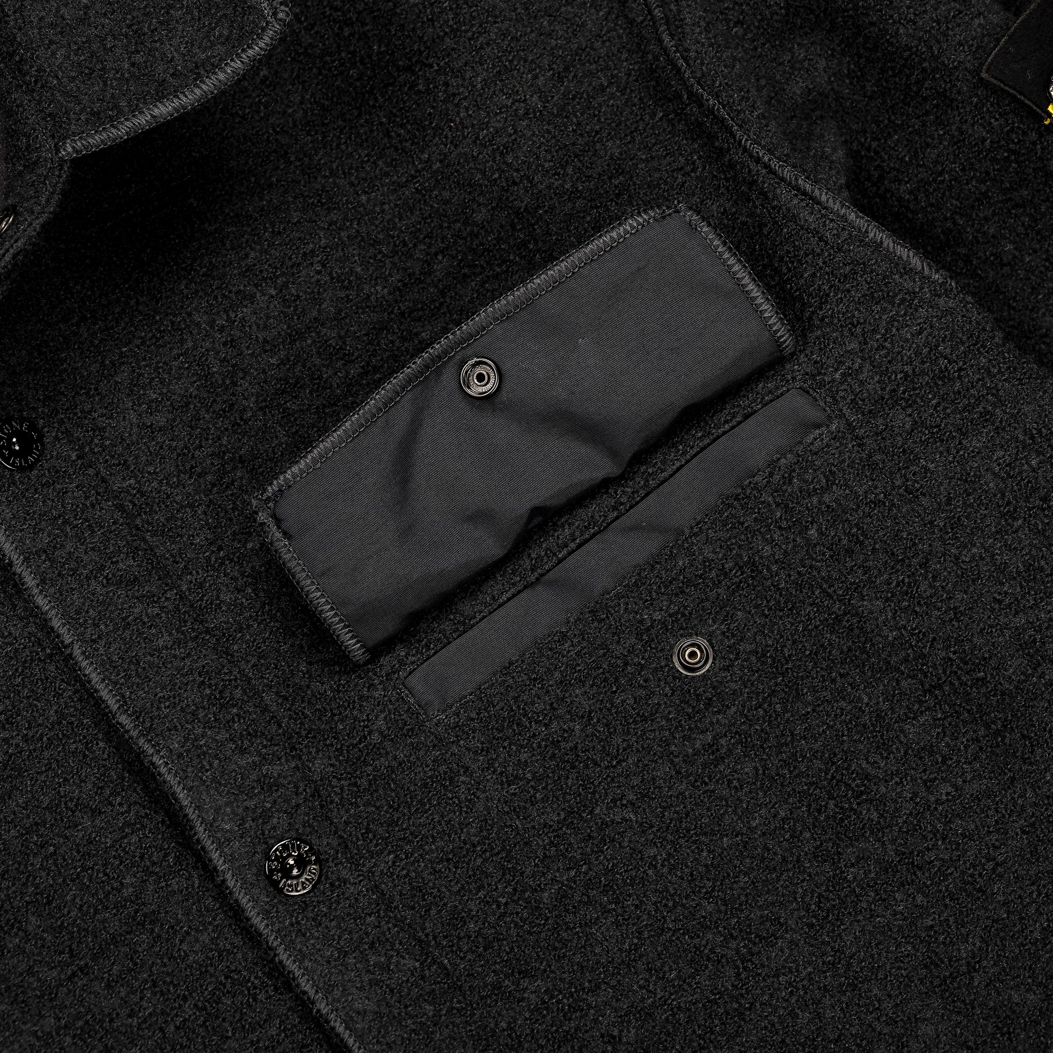 Stone Island Overshirt Boiled Wool Charcoal
