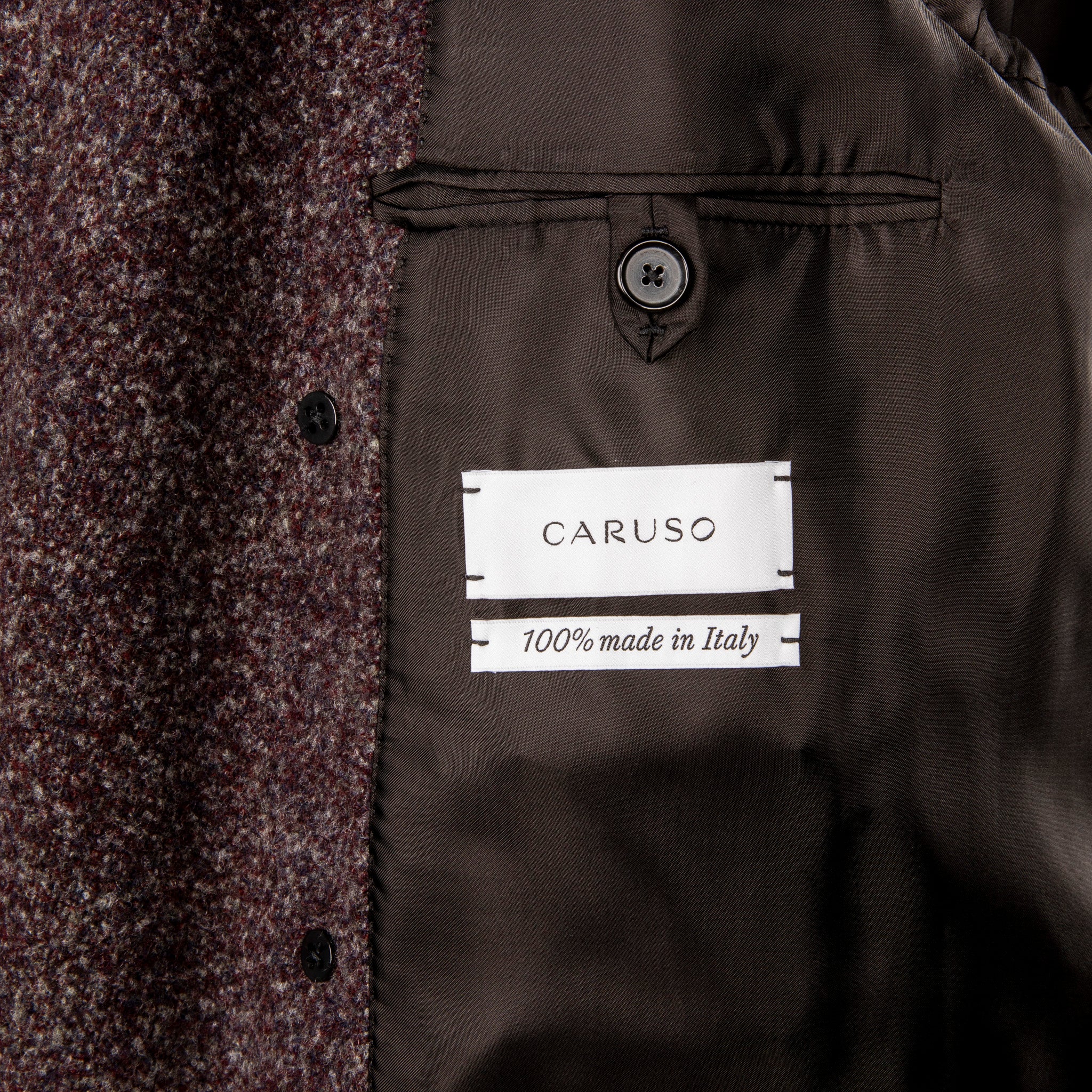 Caruso Corsaro Wool Bouclé DB Coat Burgundy