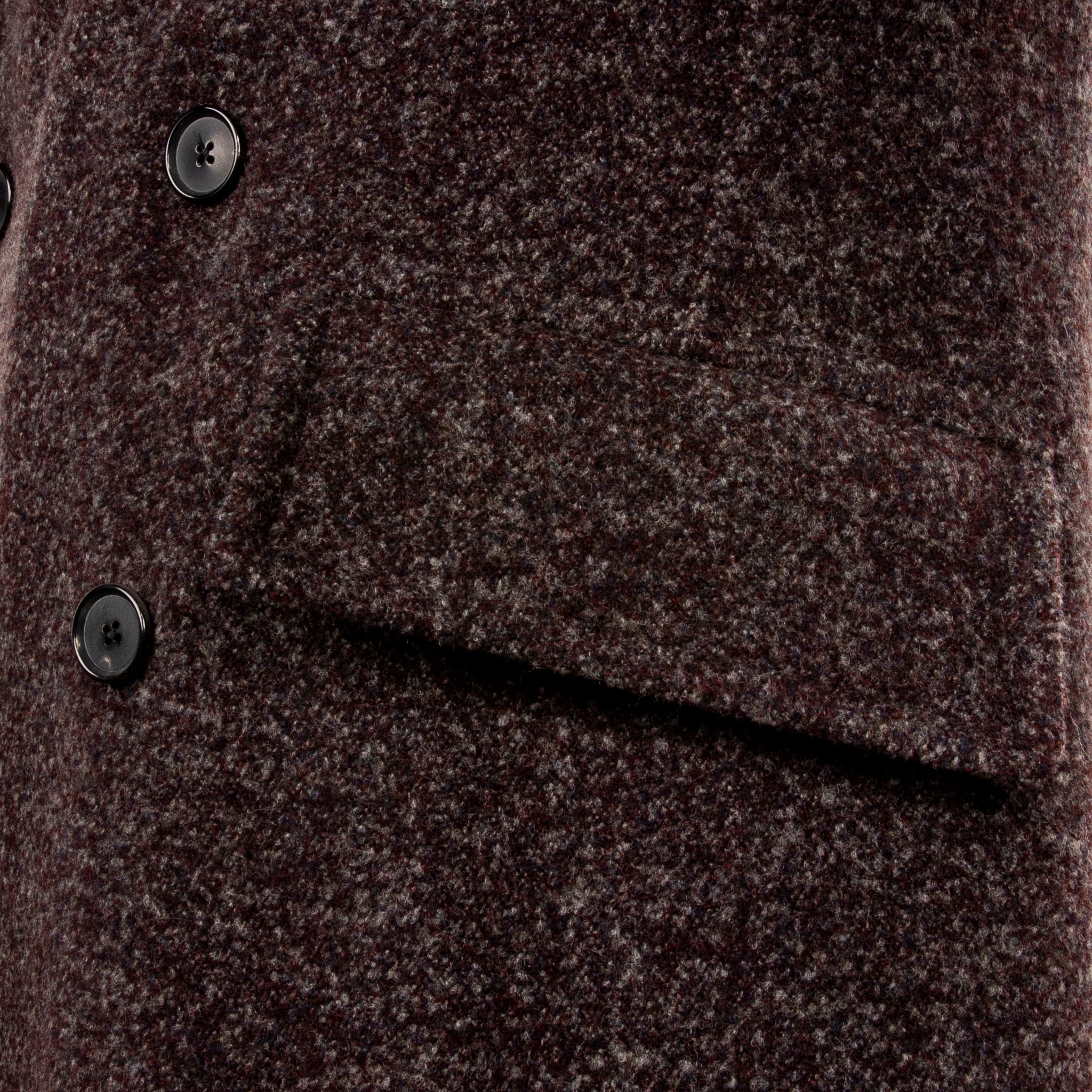 Caruso Corsaro Wool Bouclé DB Coat Burgundy