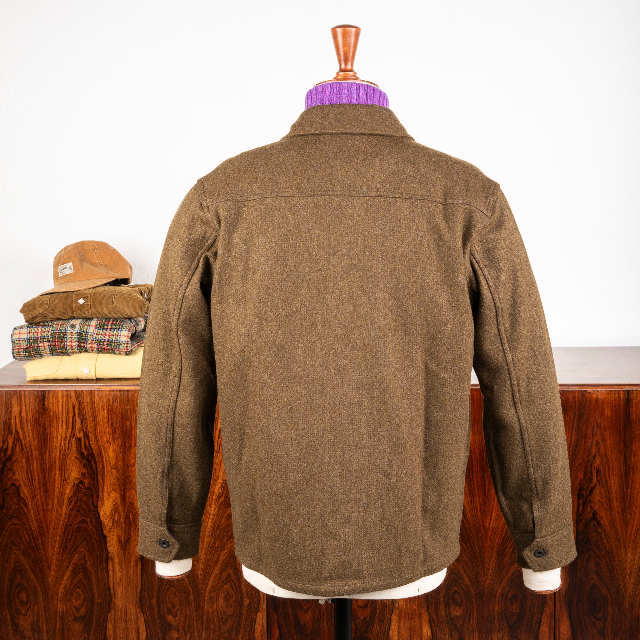 RRL Brown Bear Long Sleeve Sport Shirt Olive