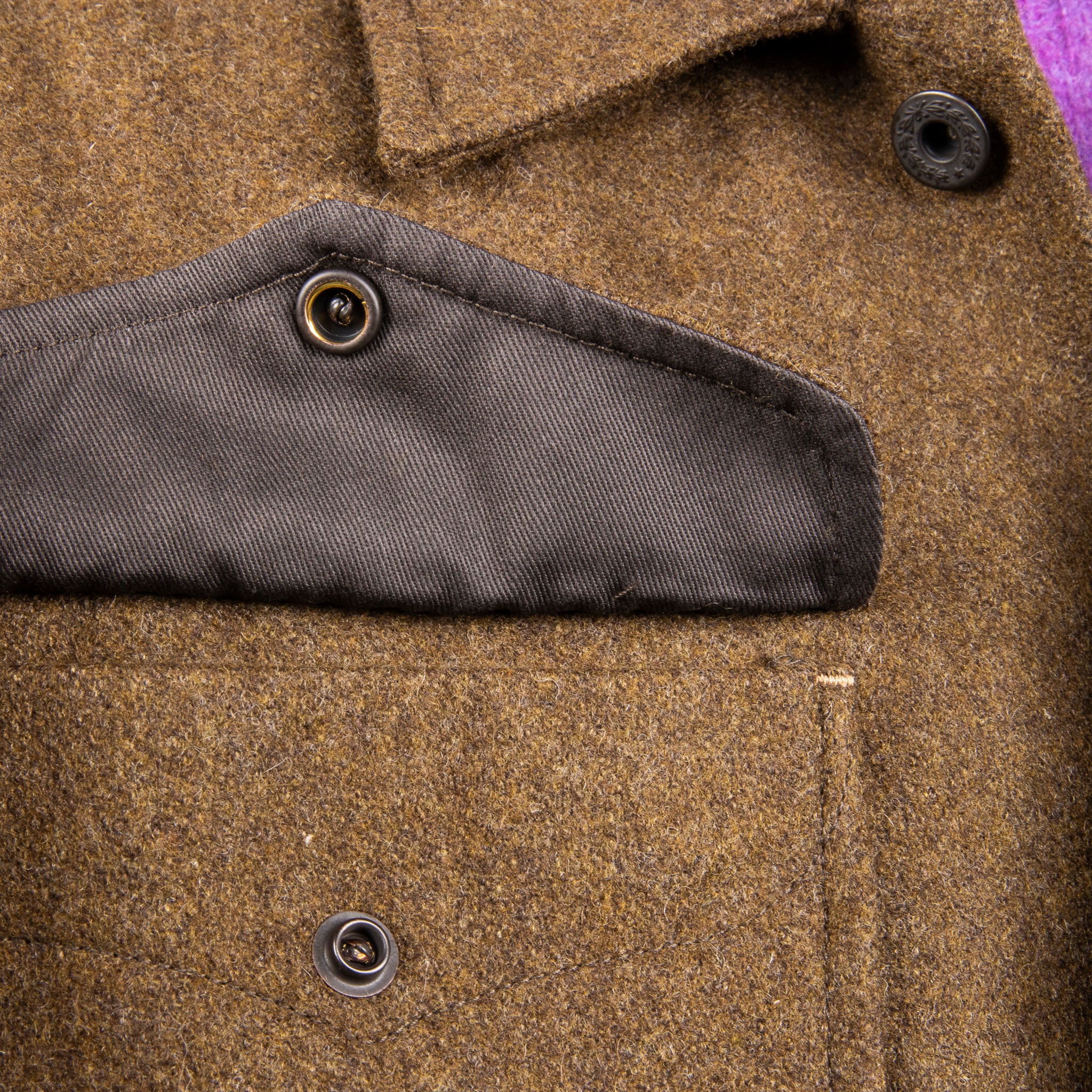 RRL Brown Bear Long Sleeve Sport Shirt Olive