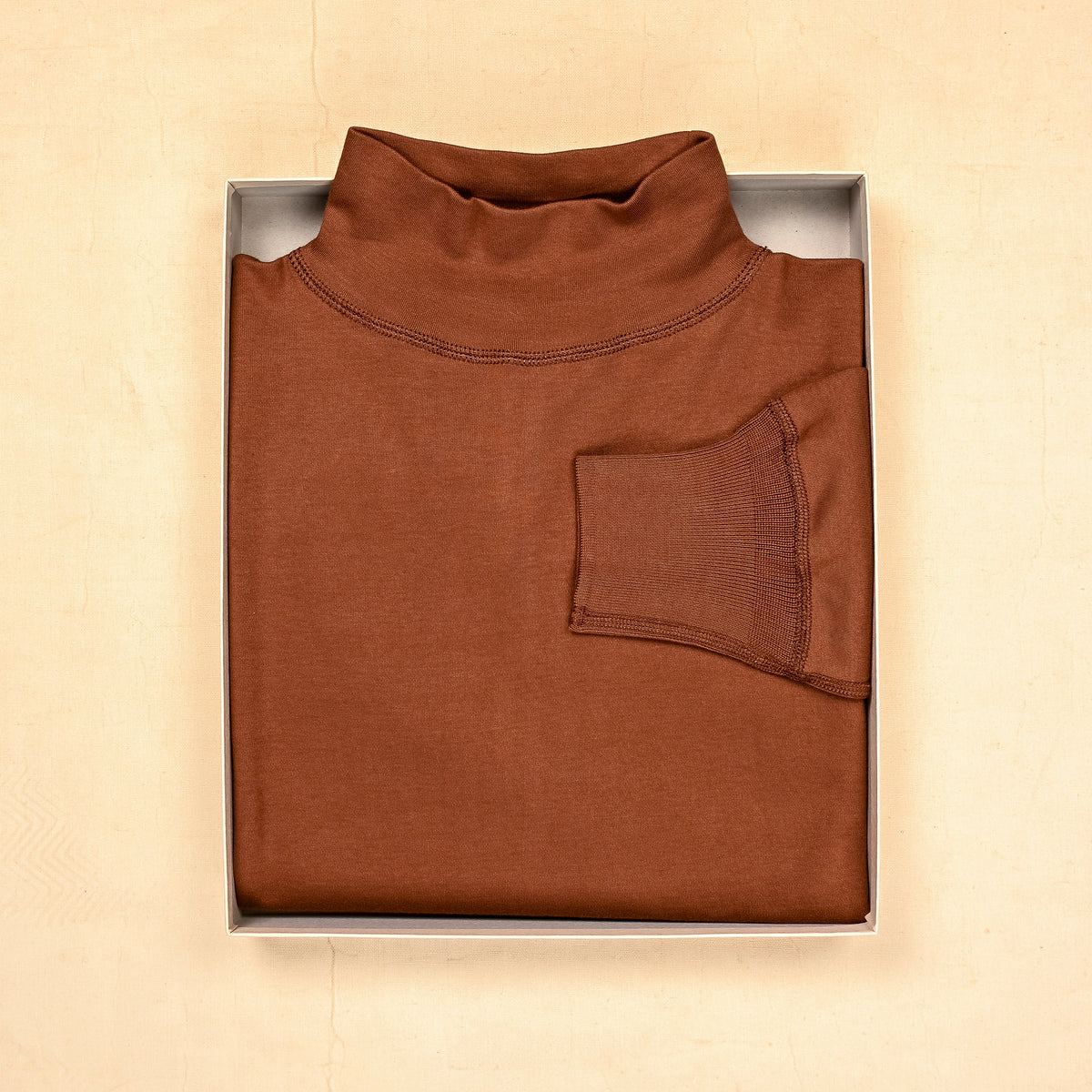 Olde Homesteader Interlock Mil Mock Neck French Brown