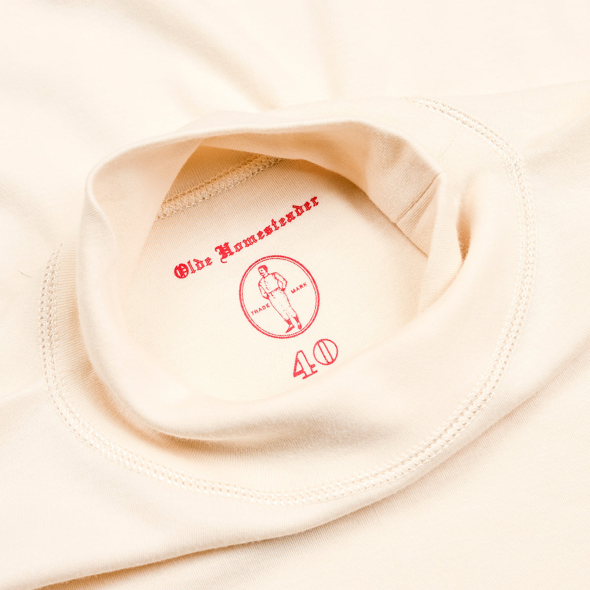 Olde Homesteader Interlock Mil Mock Neck Ivory
