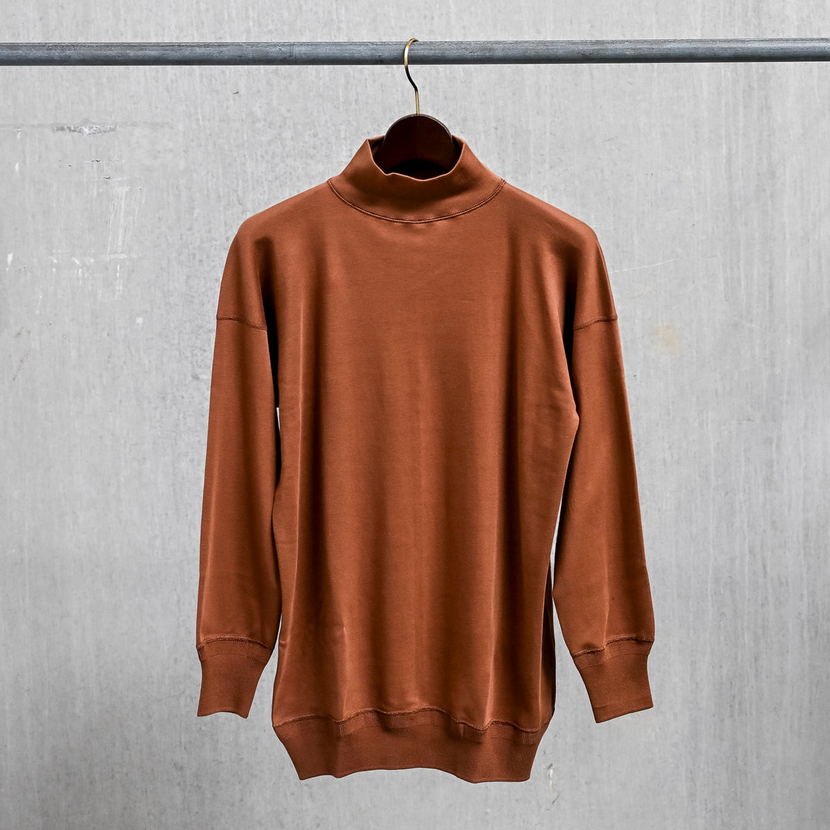 Olde Homesteader Interlock Mil Mock Neck French Brown