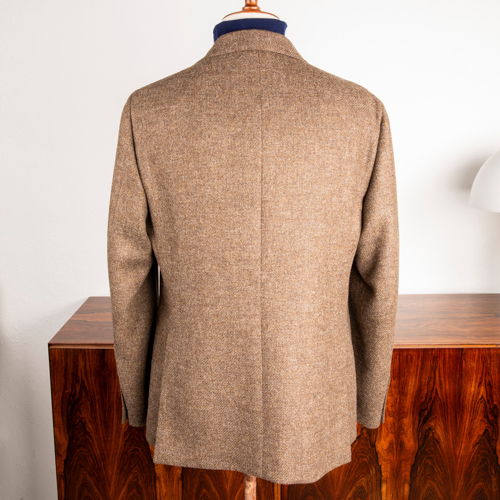 Caruso Butterfly Jacket Italian Tweed Beige Scuro