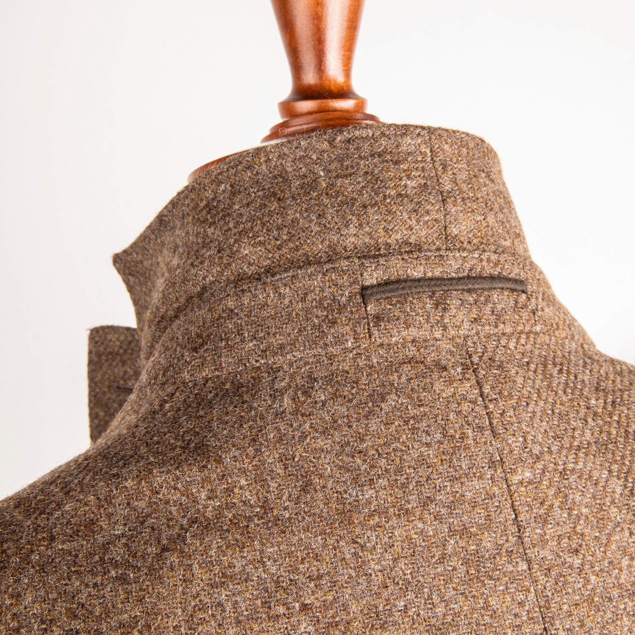 Caruso Butterfly Jacket Italian Tweed Beige Scuro