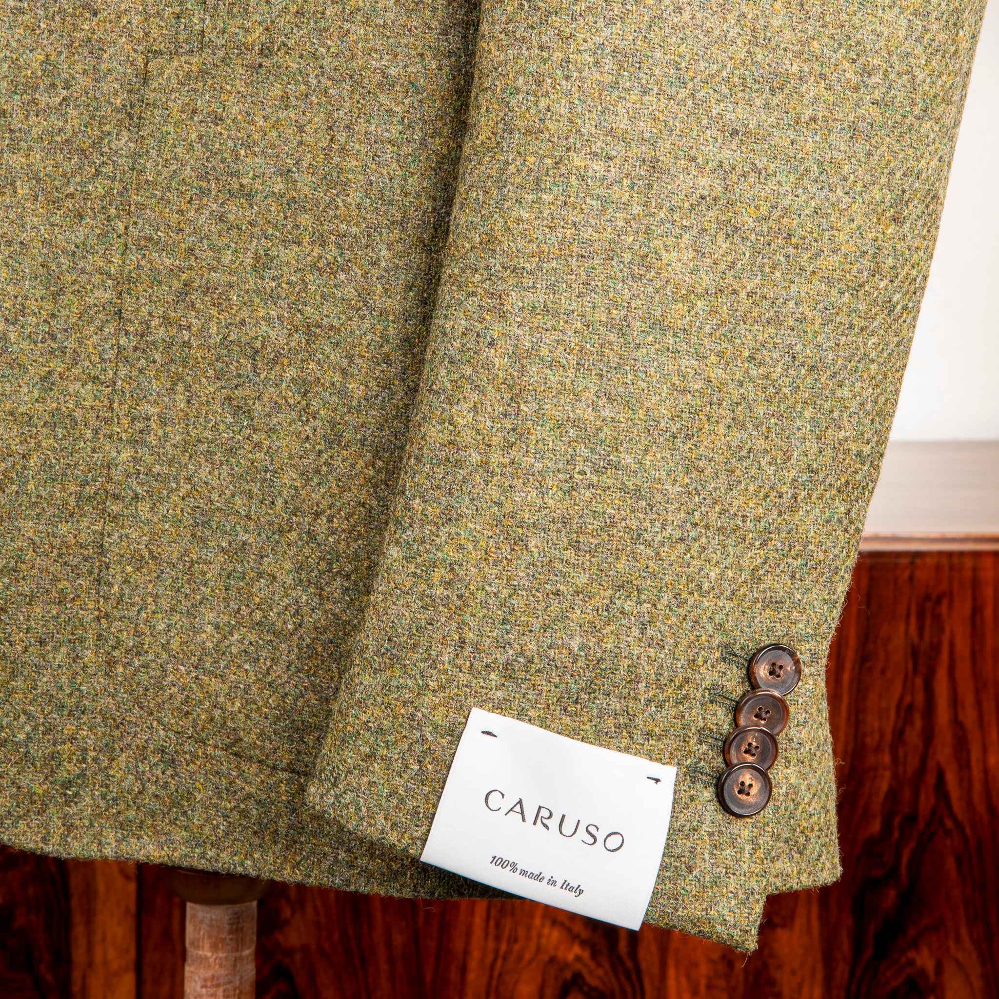Caruso Butterfly Jacket Italian Tweed Oliva