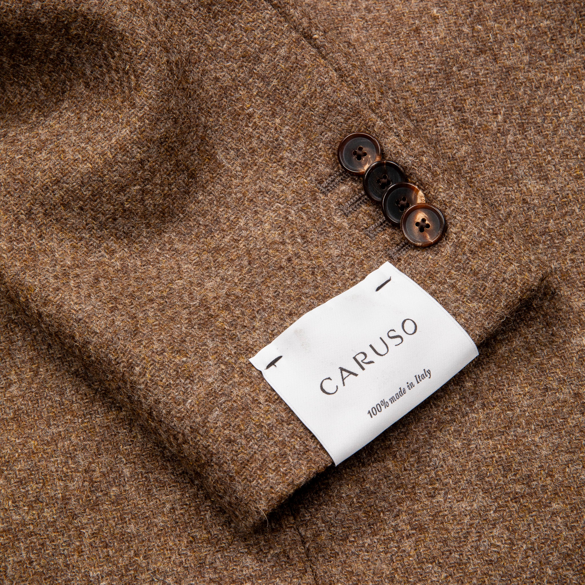 Caruso Butterfly Jacket Italian Tweed Beige Scuro