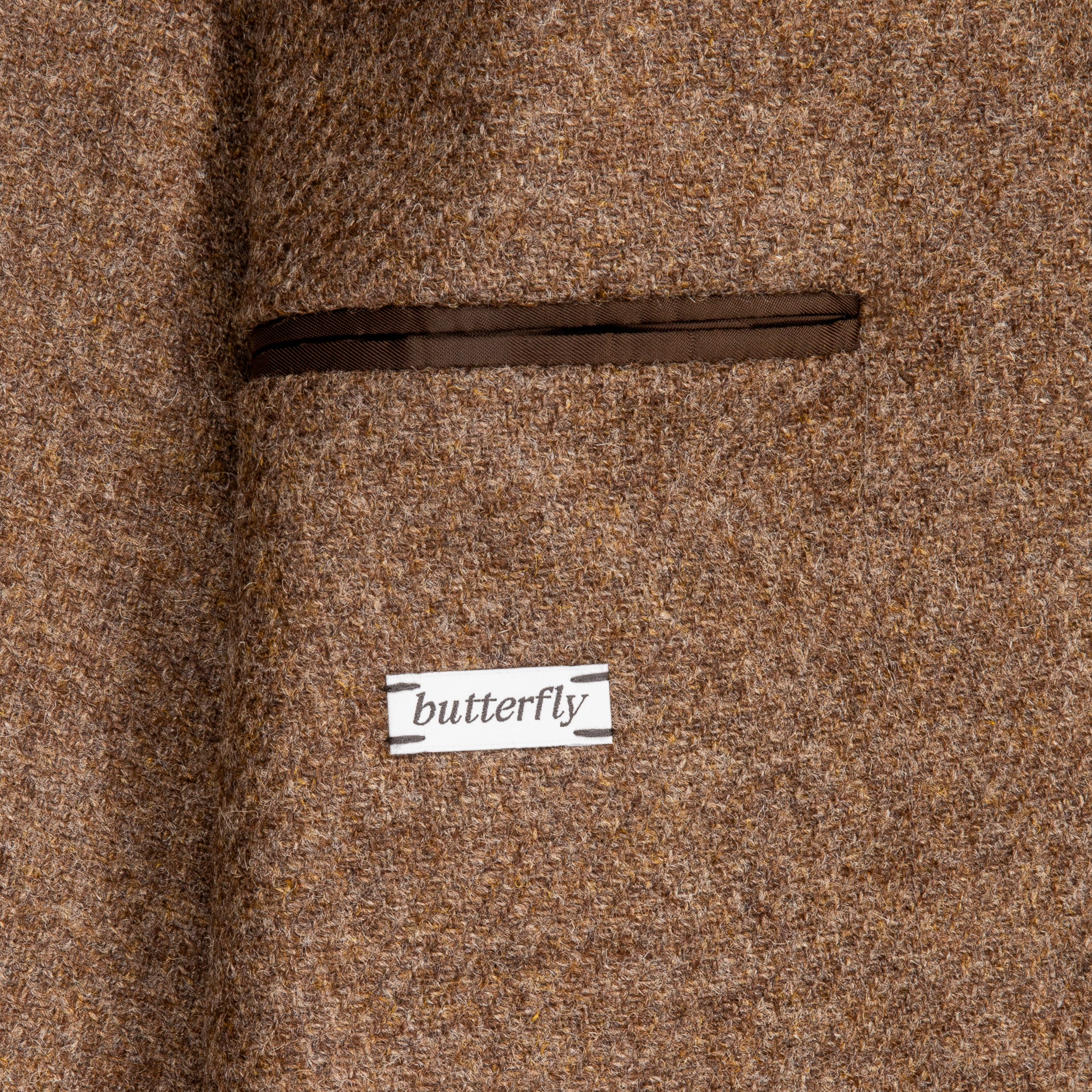 Caruso Butterfly Jacket Italian Tweed Beige Scuro