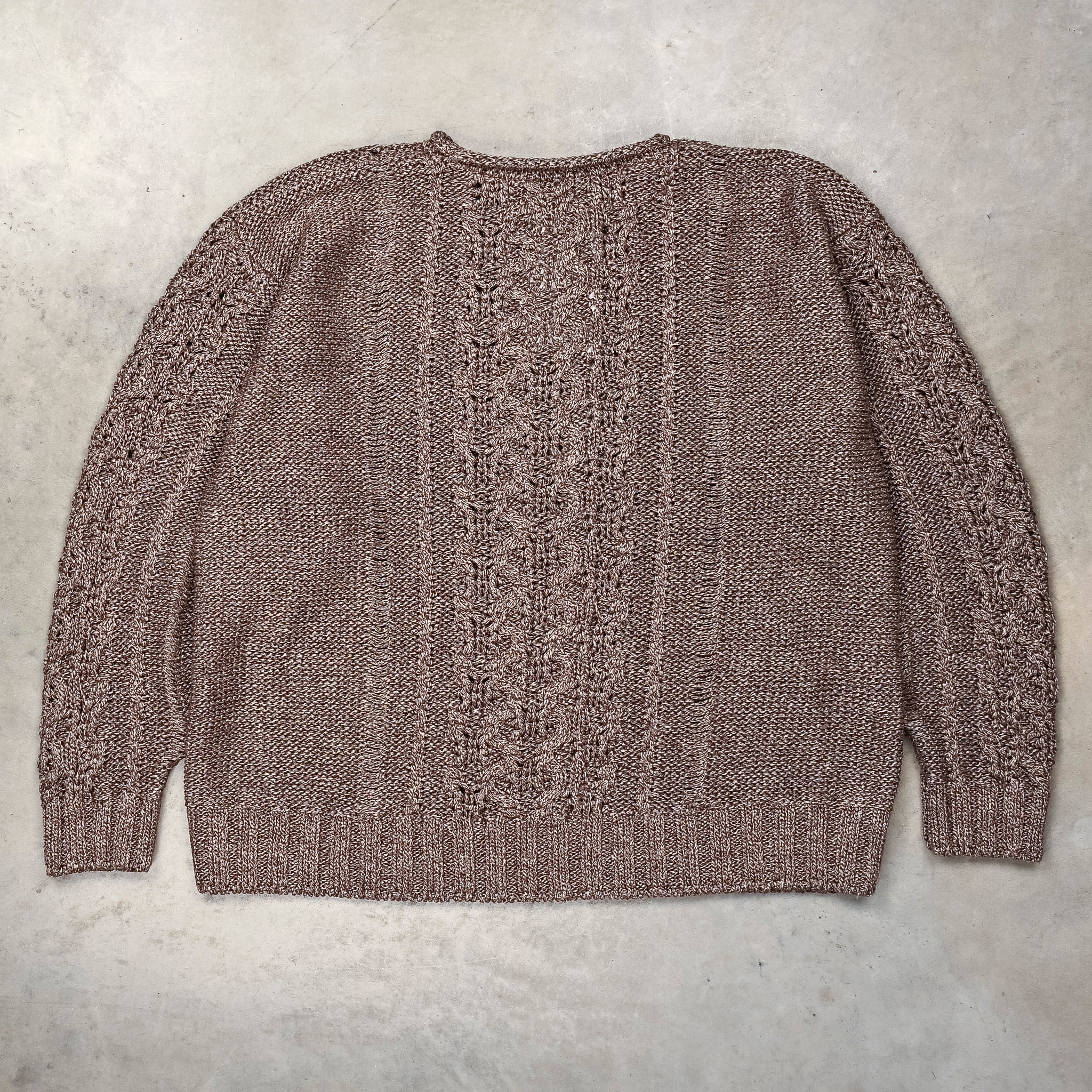 Olde H &amp; Daughter Silk-Linen Cable Knit Espresso