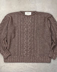 Olde H & Daughter Silk-Linen Cable Knit Espresso