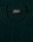 Drumohr Cashmere Treccia Crew Neck Verde Bottiglia