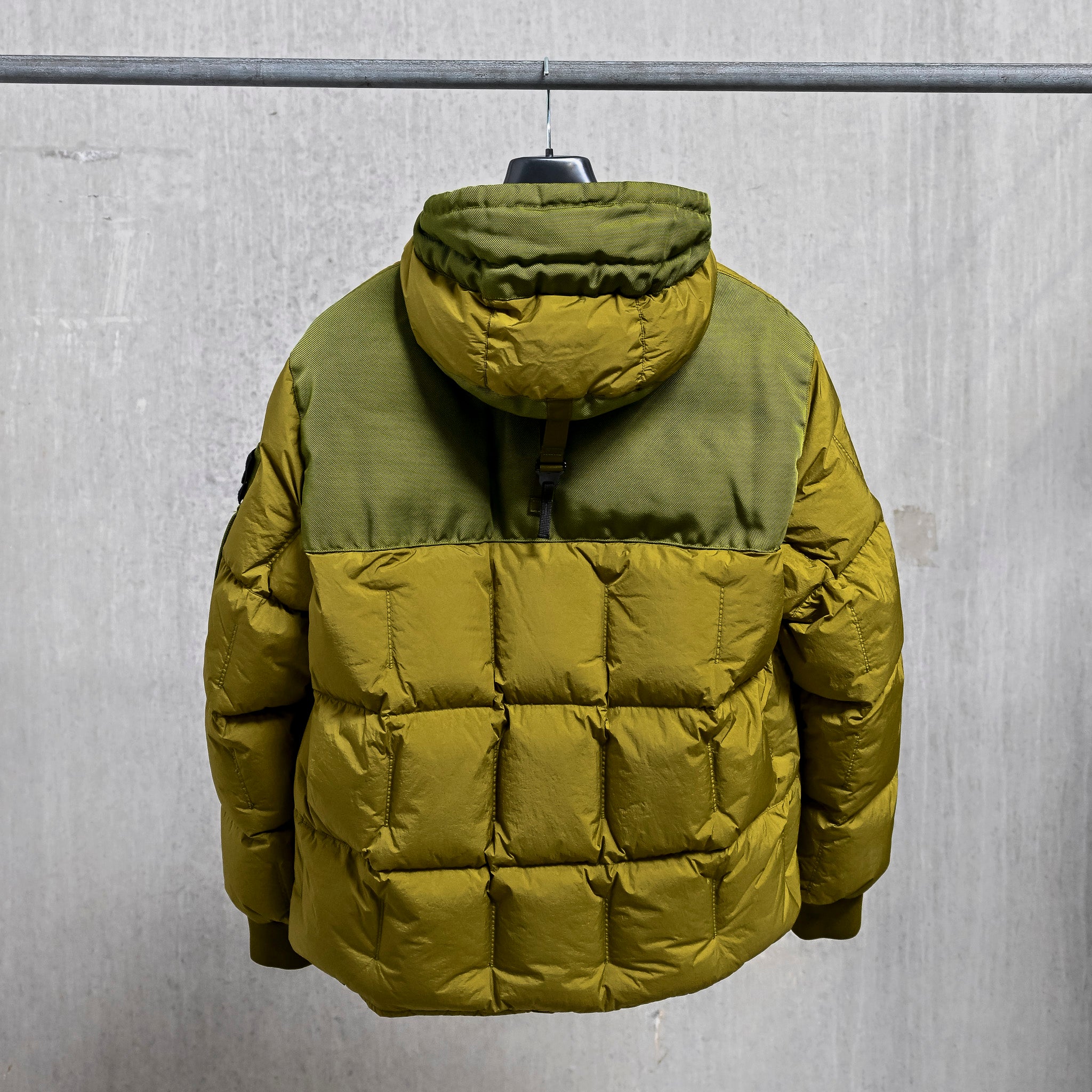 Stone Island Garment Dyed Crinkle Reps NY Hooded Down Jacket Cactus