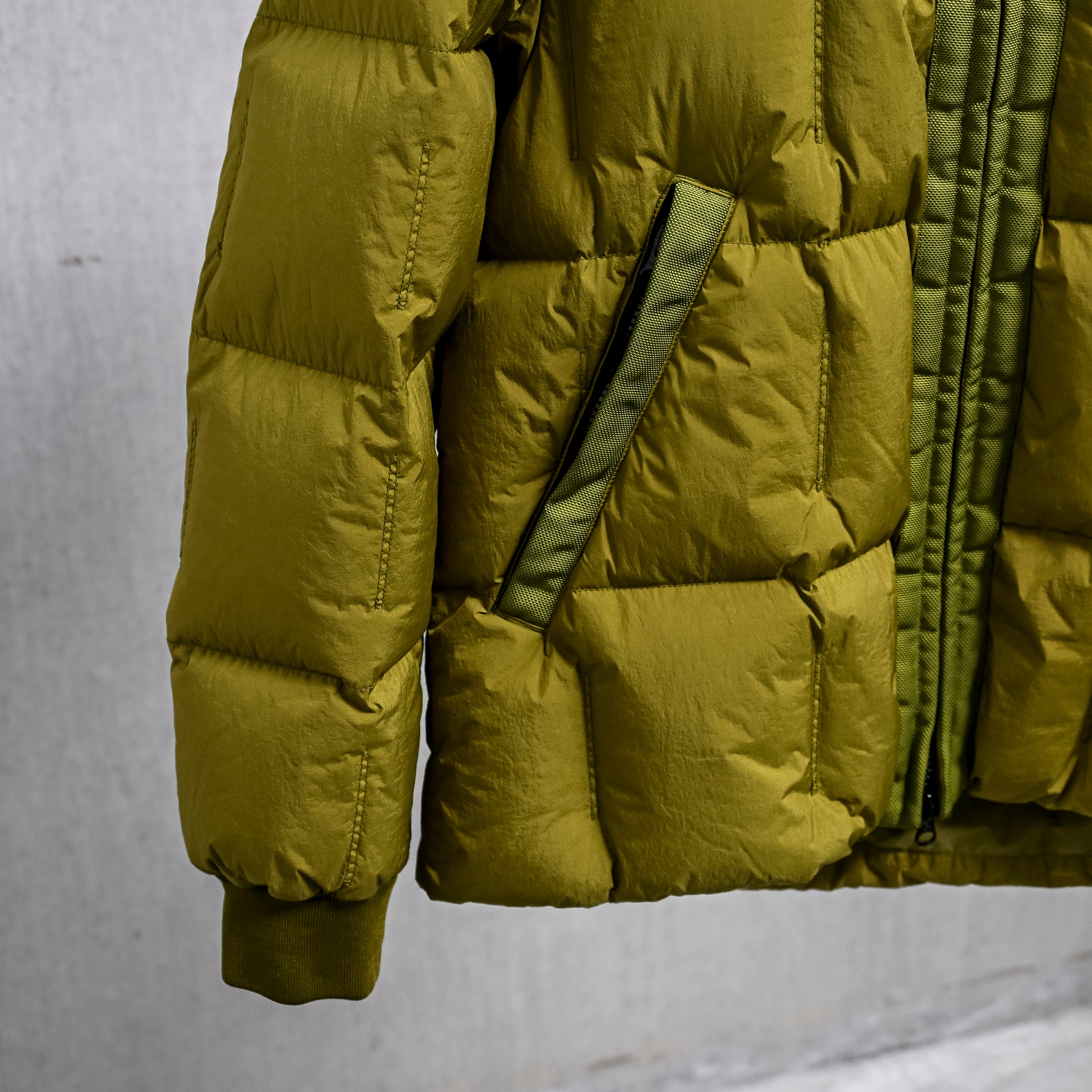 Stone Island Garment Dyed Crinkle Reps NY Hooded Down Jacket Cactus