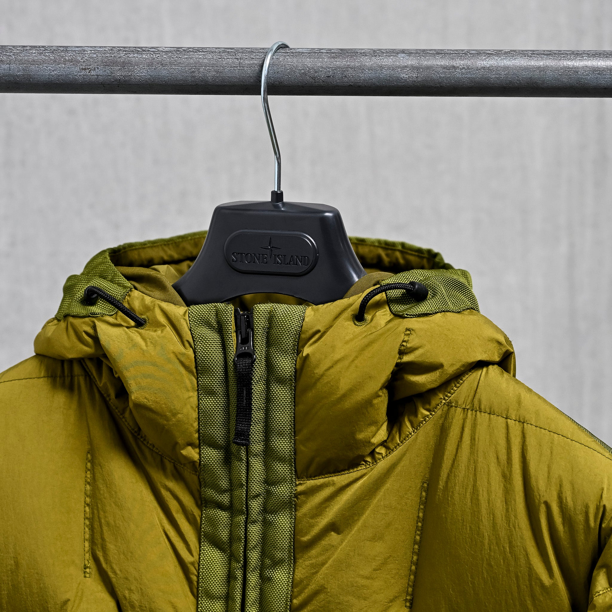 Stone Island Garment Dyed Crinkle Reps NY Hooded Down Jacket Cactus